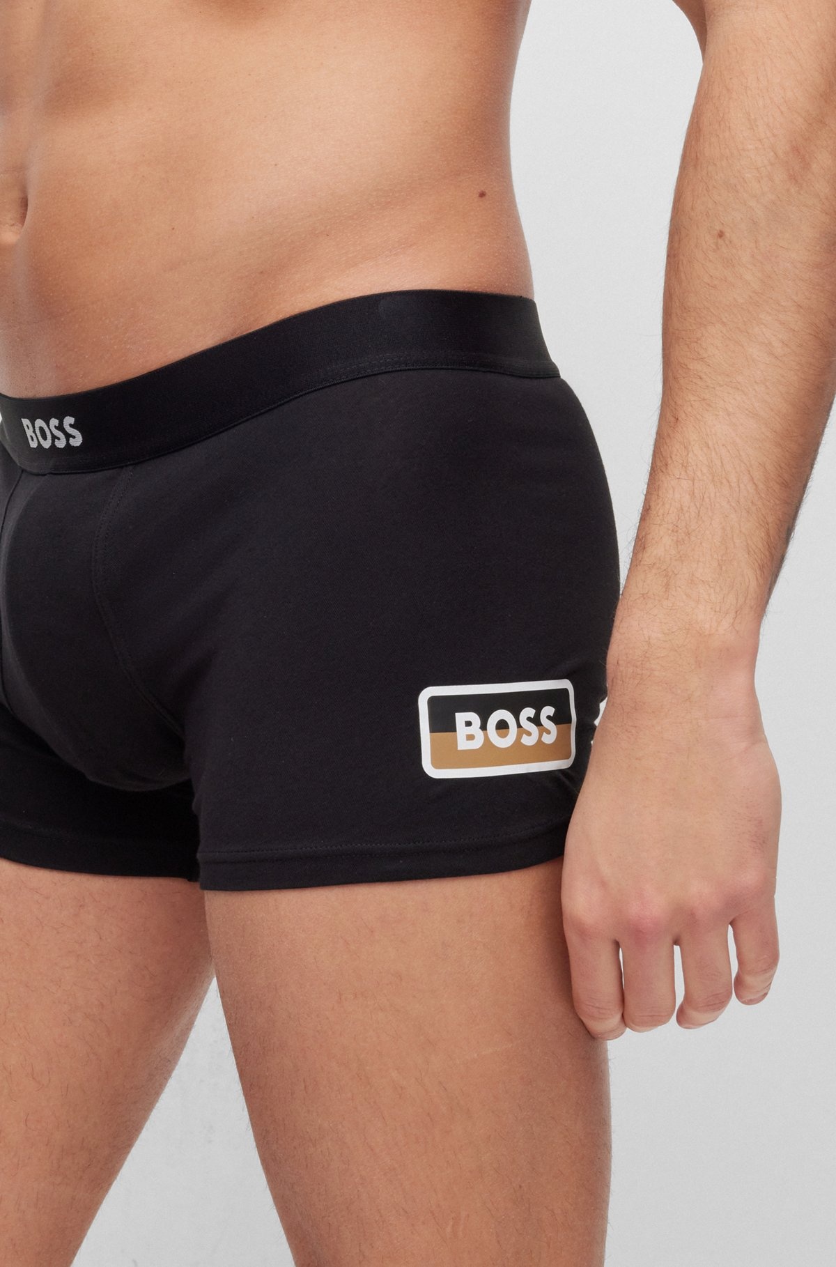 TWO-PACK OF STRETCH-COTTON TRUNKS WITH LOGO WAISTBANDS - 4