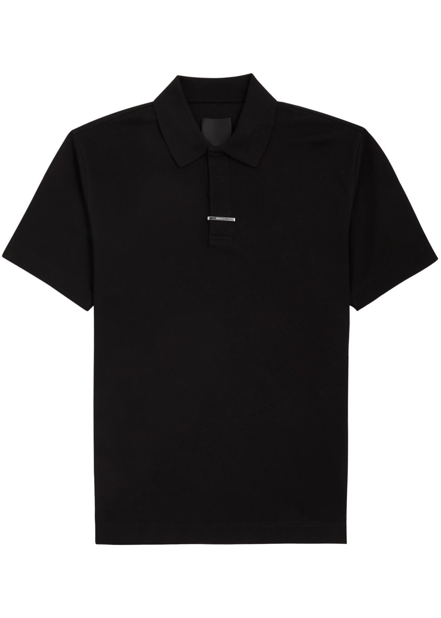 Bar-embellished piqué cotton polo shirt - 1