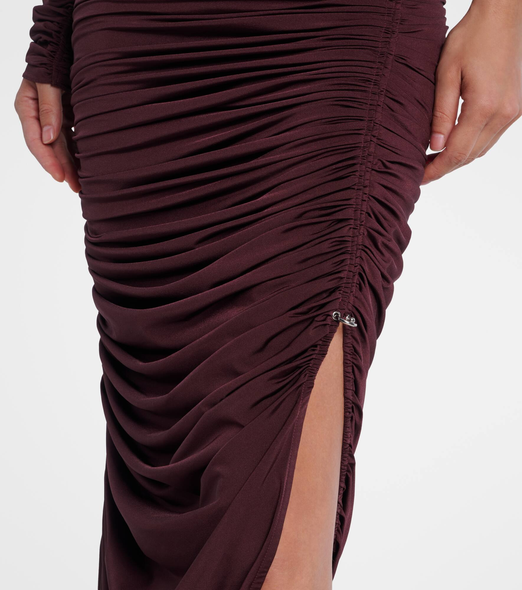 Ruched one-shoulder midi dress - 5
