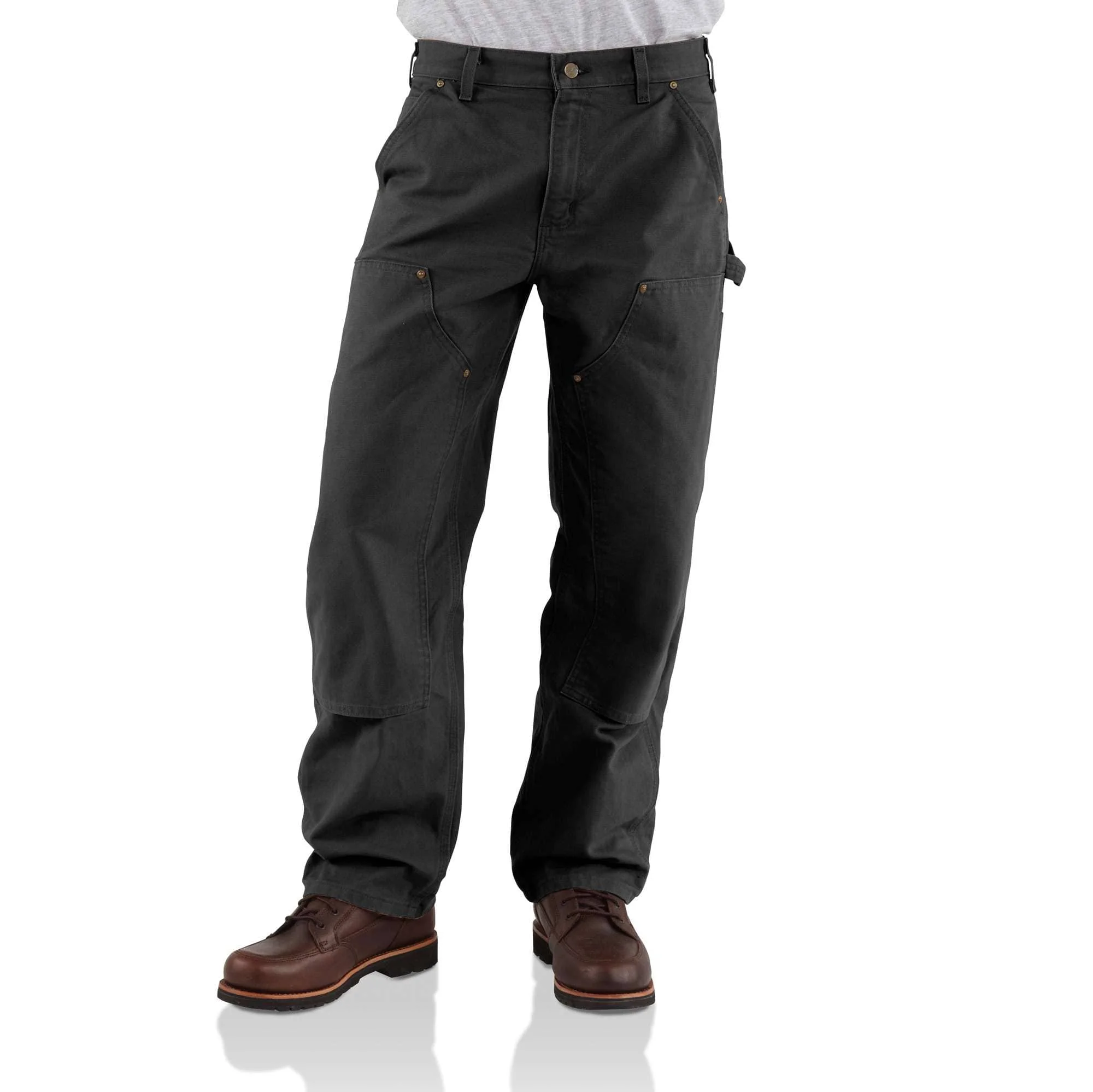 Loose Straight Washed Duck Double-Front Dungaree - 1