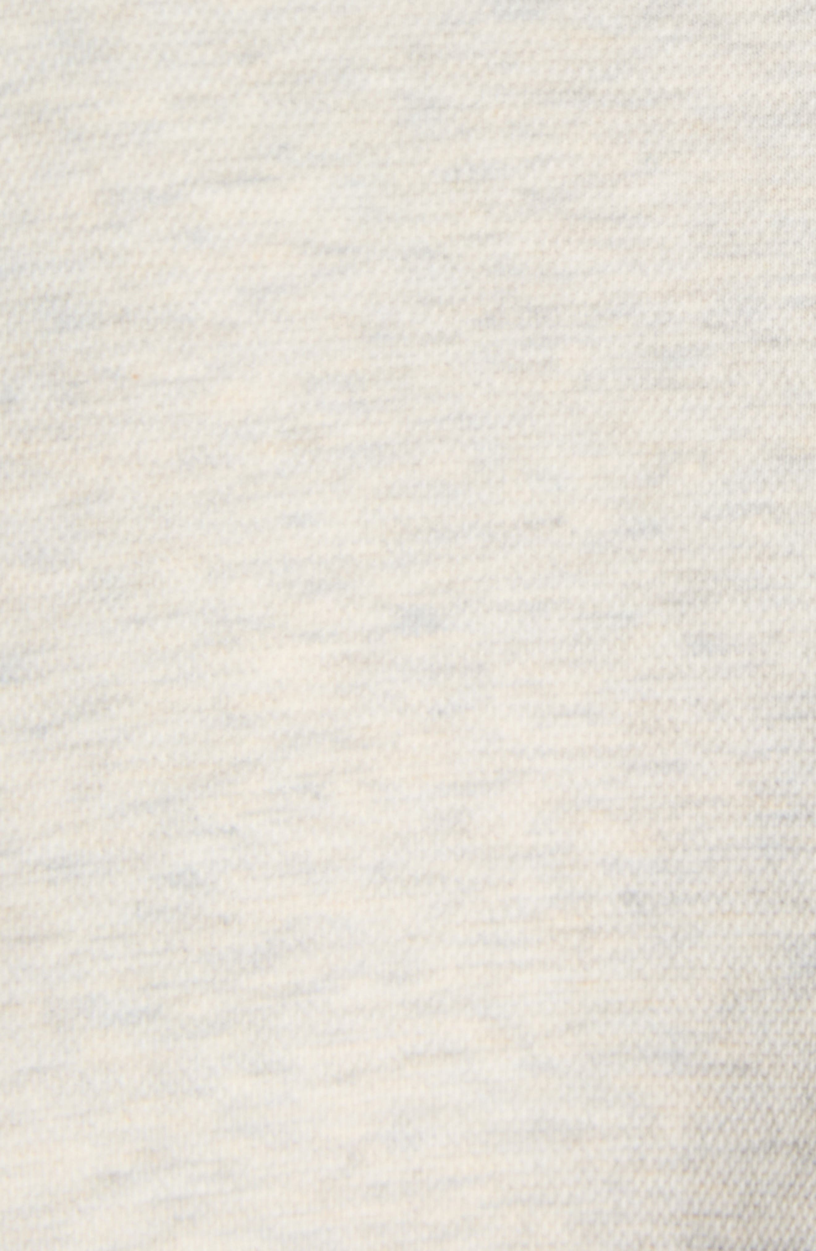 Bottega Veneta Double Cotton Mélange Jersey Quarter Zip Polo with Intrecciato Suede Patch in 9781 Se - 5