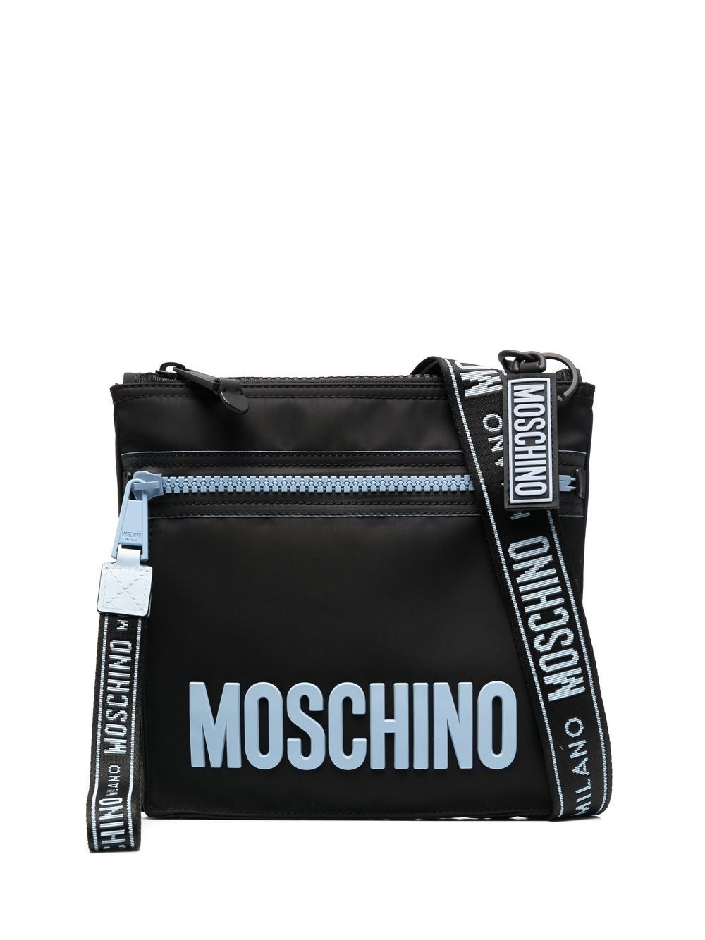 logo-embossed messenger bag - 1