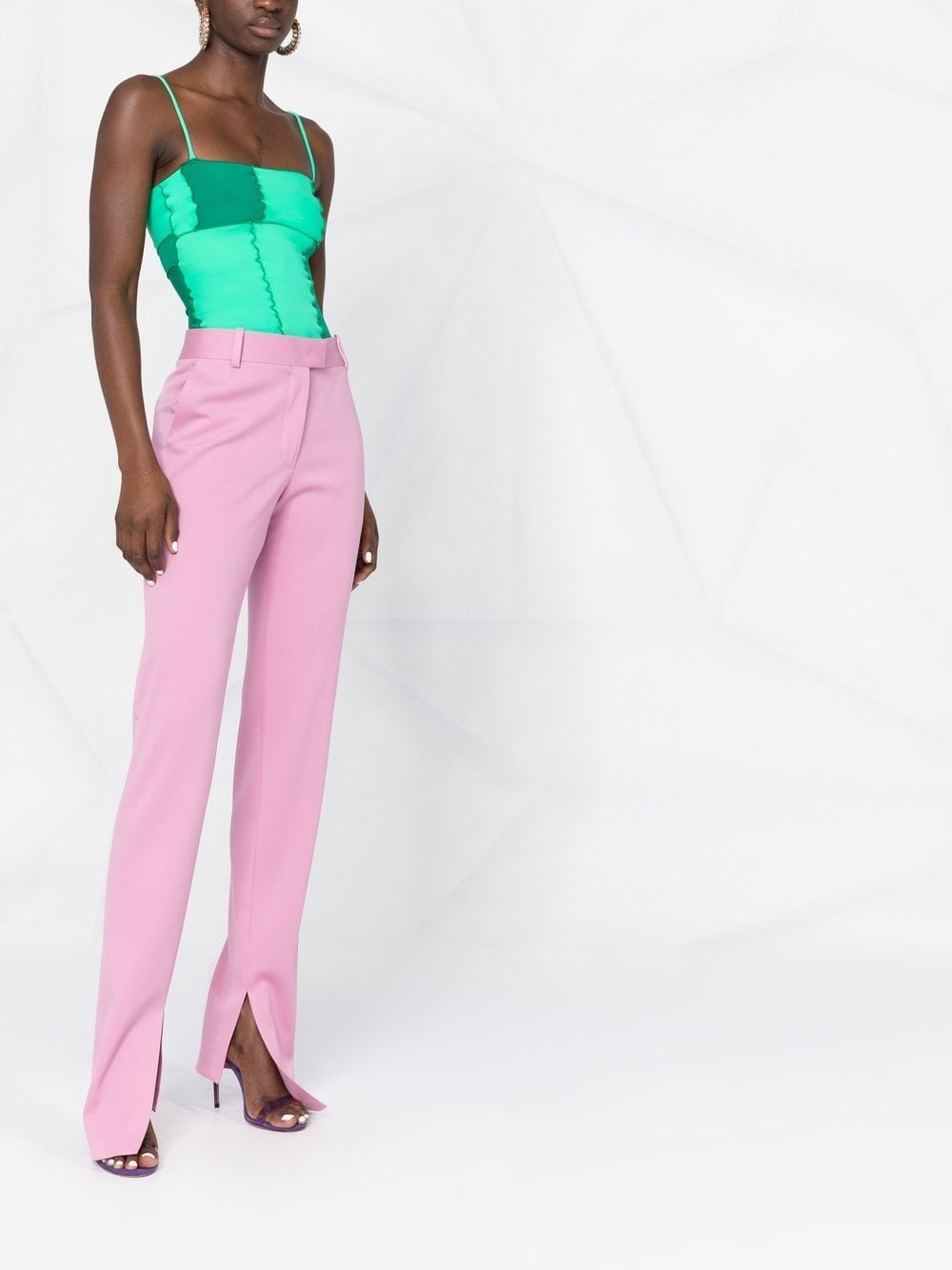slit-detail tailored trousers - 4