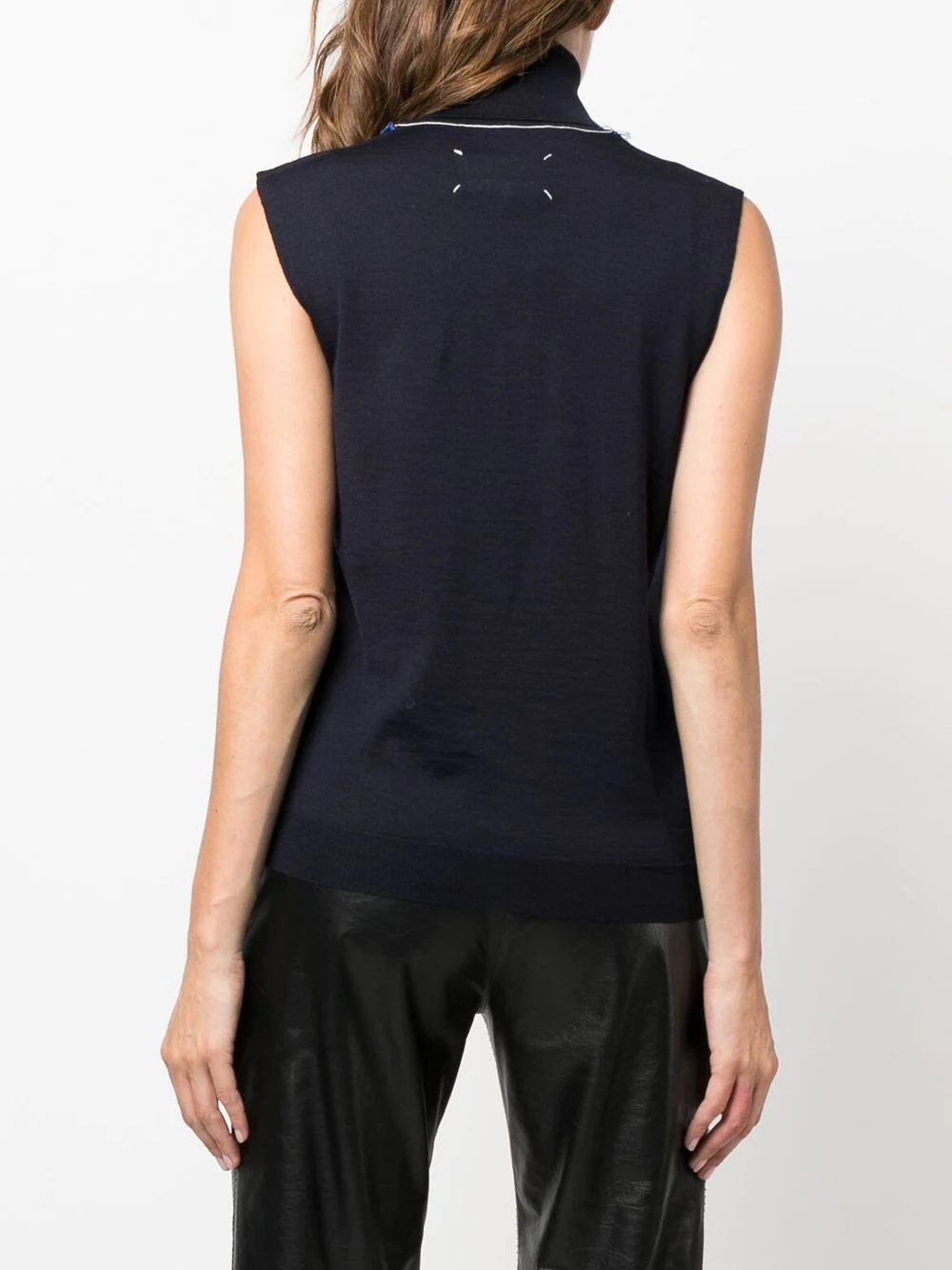 roll-neck sleeveless knitted top - 4