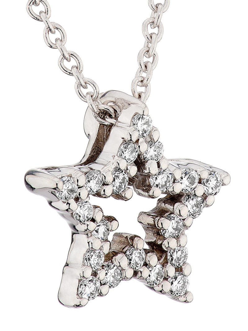 Women's Tiny Treasures 18K White Gold & 0.18 TCW Diamond Star Pendant Necklace - White Gold 5