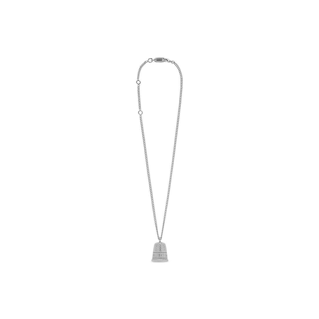 Thimble Necklace in Silver - 1