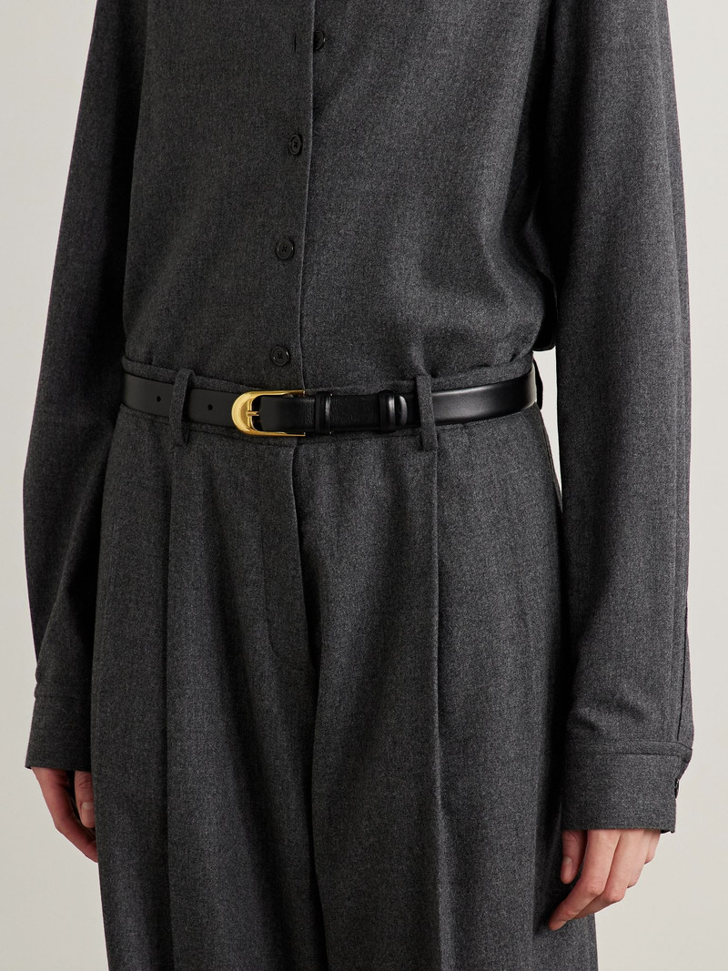 KHAITE Dome leather belt Black outlook