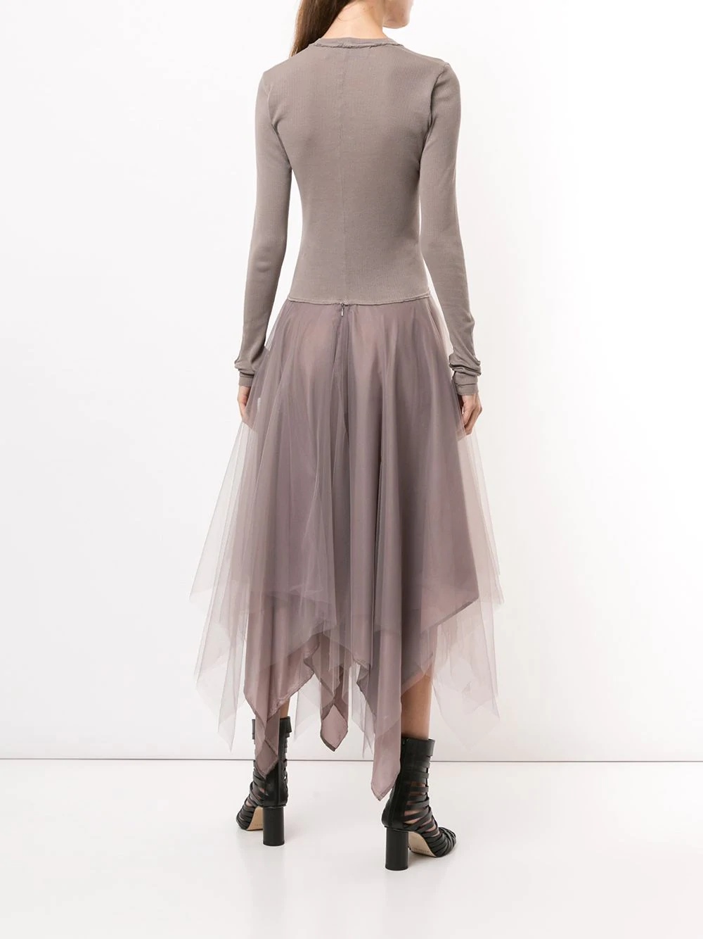 asymmetric tulle dress - 4