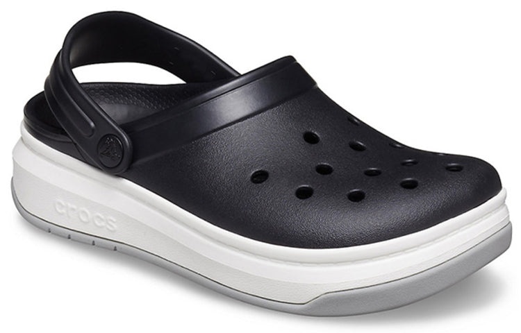Crocsband Full Force Thick Sole Sandals Black White Unisex 206122-066 - 3