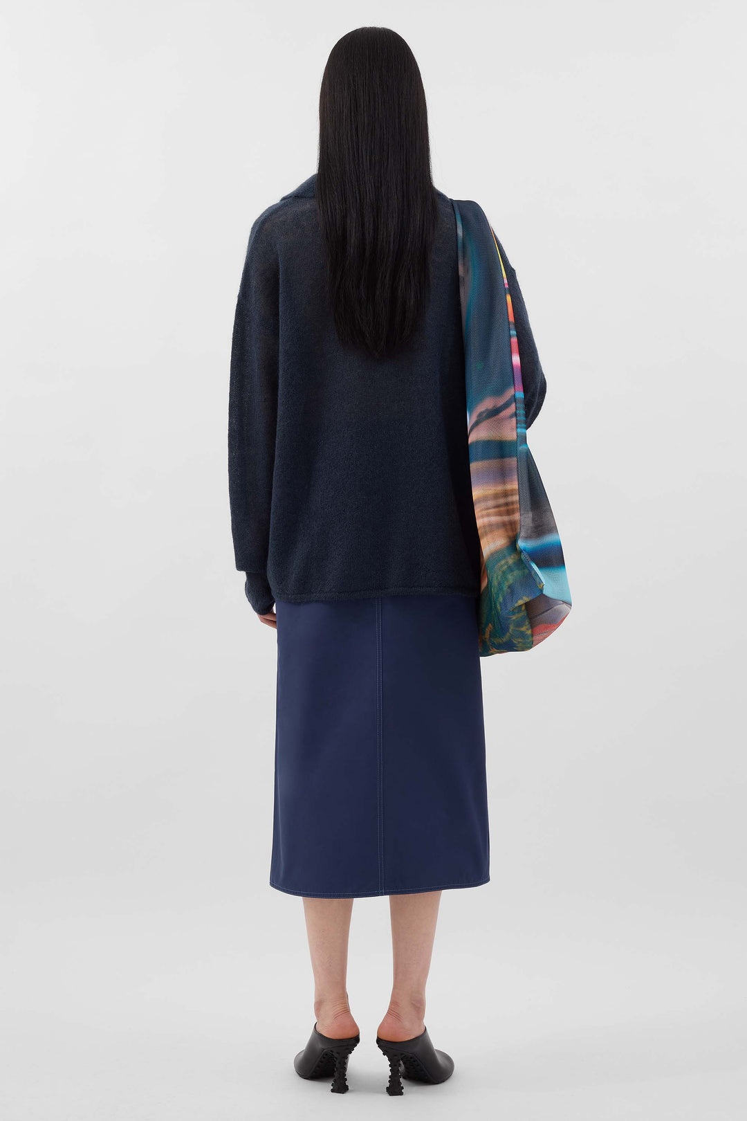 LONG SPLIT SKIRT / blue - 5