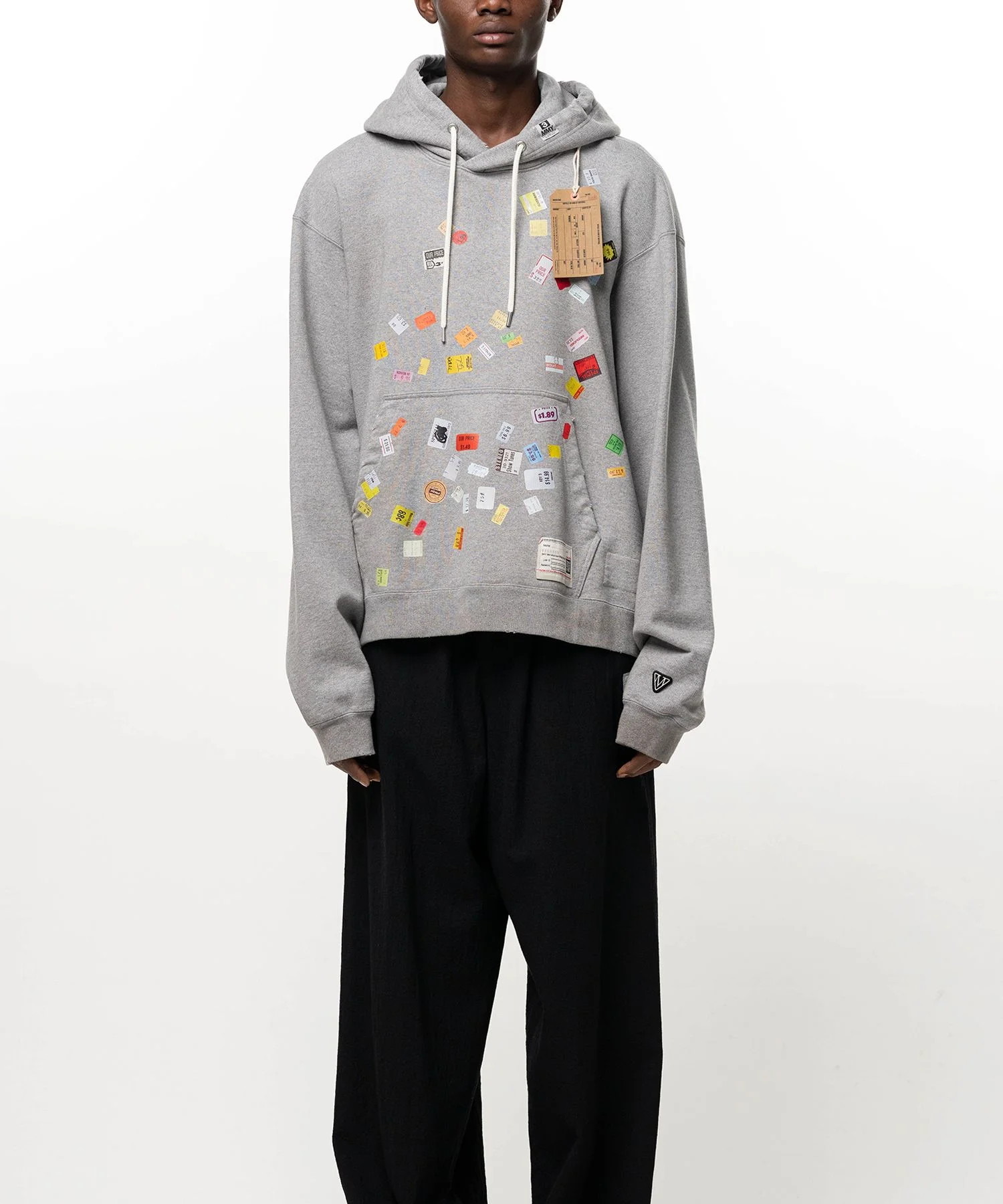 Price Tag Sticker Printed Hoodie - 1