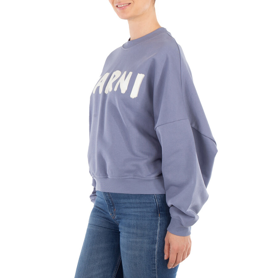 Marni Logo Crewneck Sweatshirt in Shadow - 2