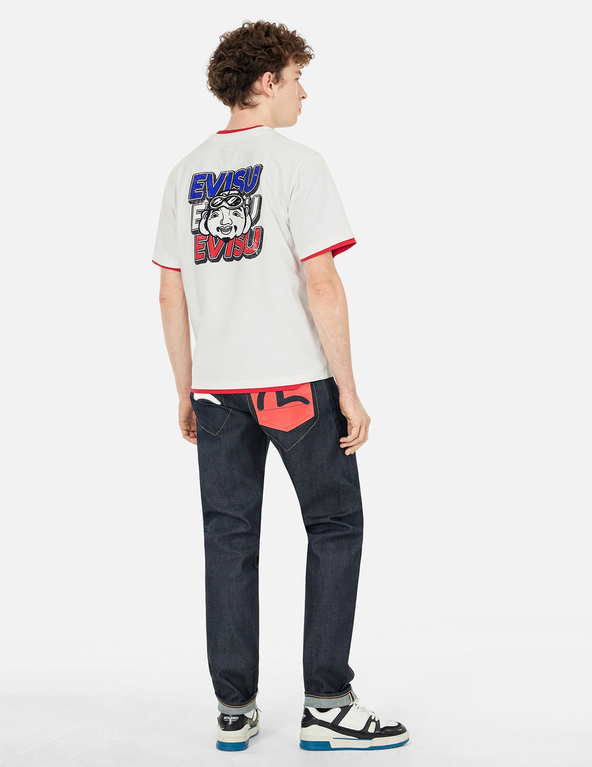 Slogan Print with Godhead Appliqué Embroidery Regular Fit T-Shirt - 4