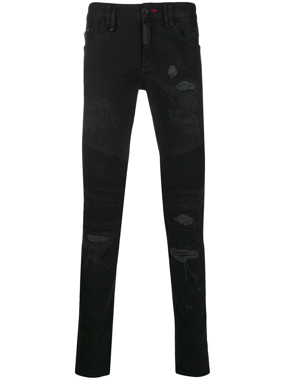 distressed slim-fit jeans - 1