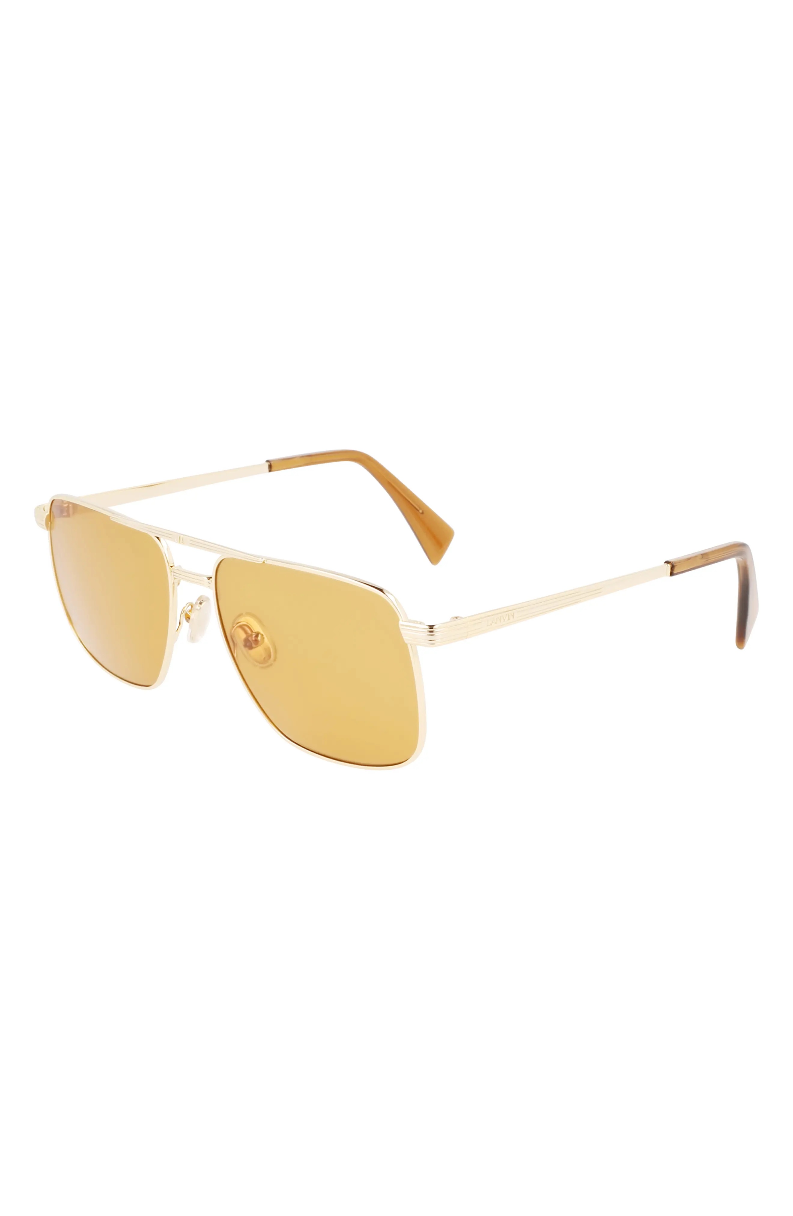 JL 58mm Rectangular Sunglasses in Gold /Caramel - 2