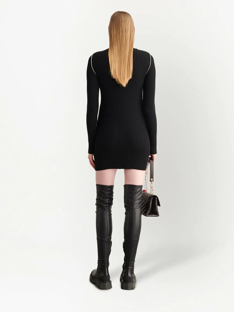 embroidered-logo ribbed mini dress 4