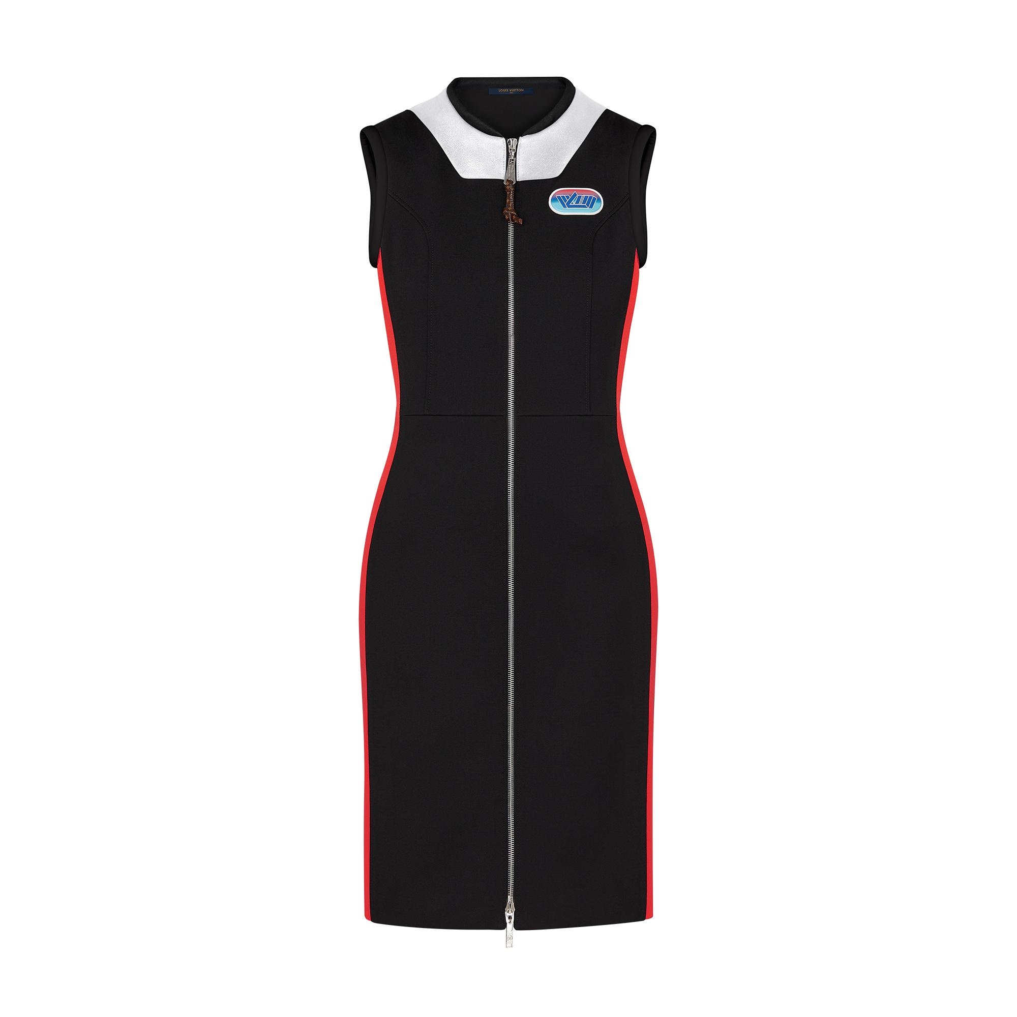 Body-Conscious Biker Dress with Front Zipper  - 1