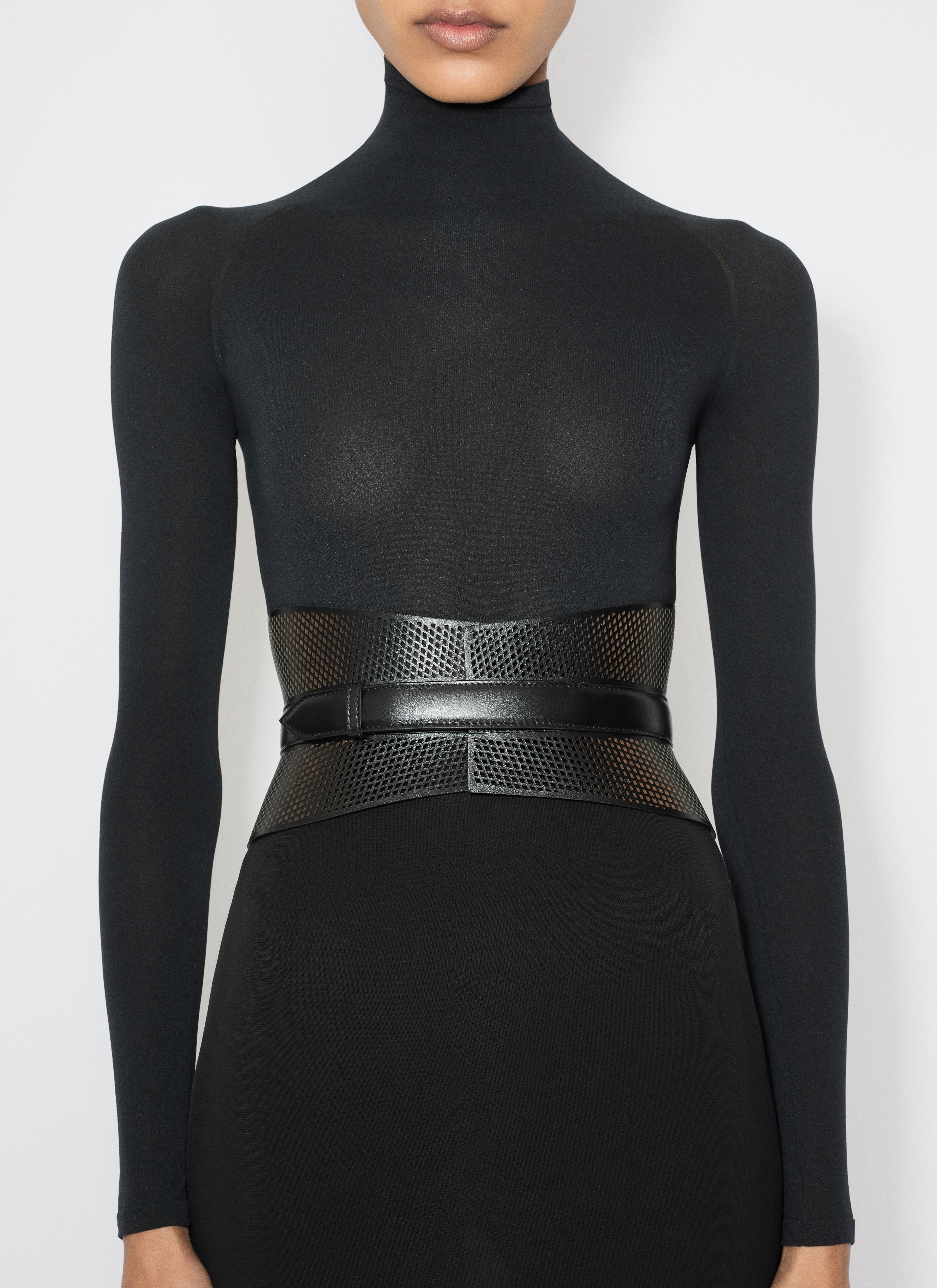 NEO BUSTIER BELT IN LEATHER - 2