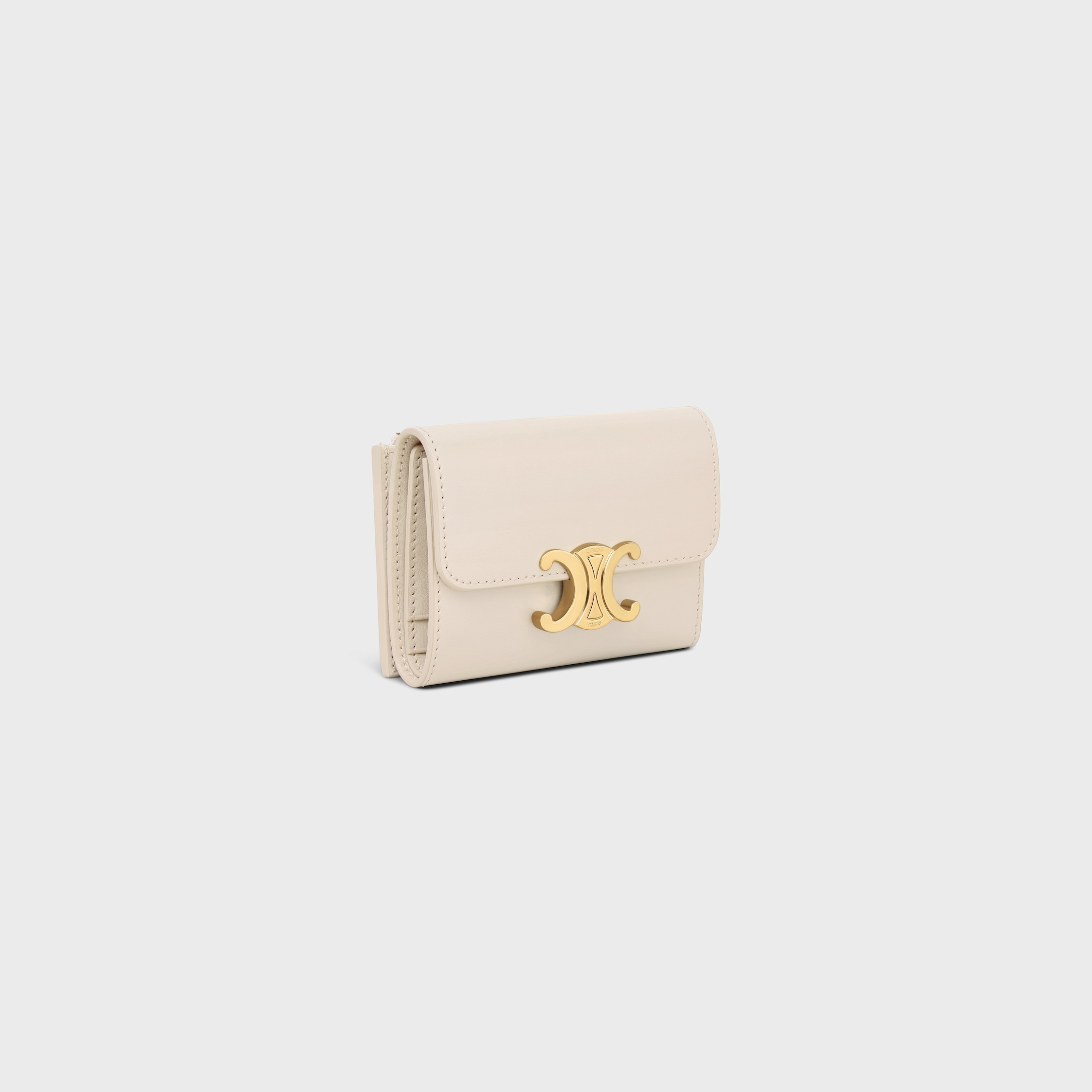 COMPACT WALLET WITH COIN TRIOMPHE in Shiny calfskin - 2