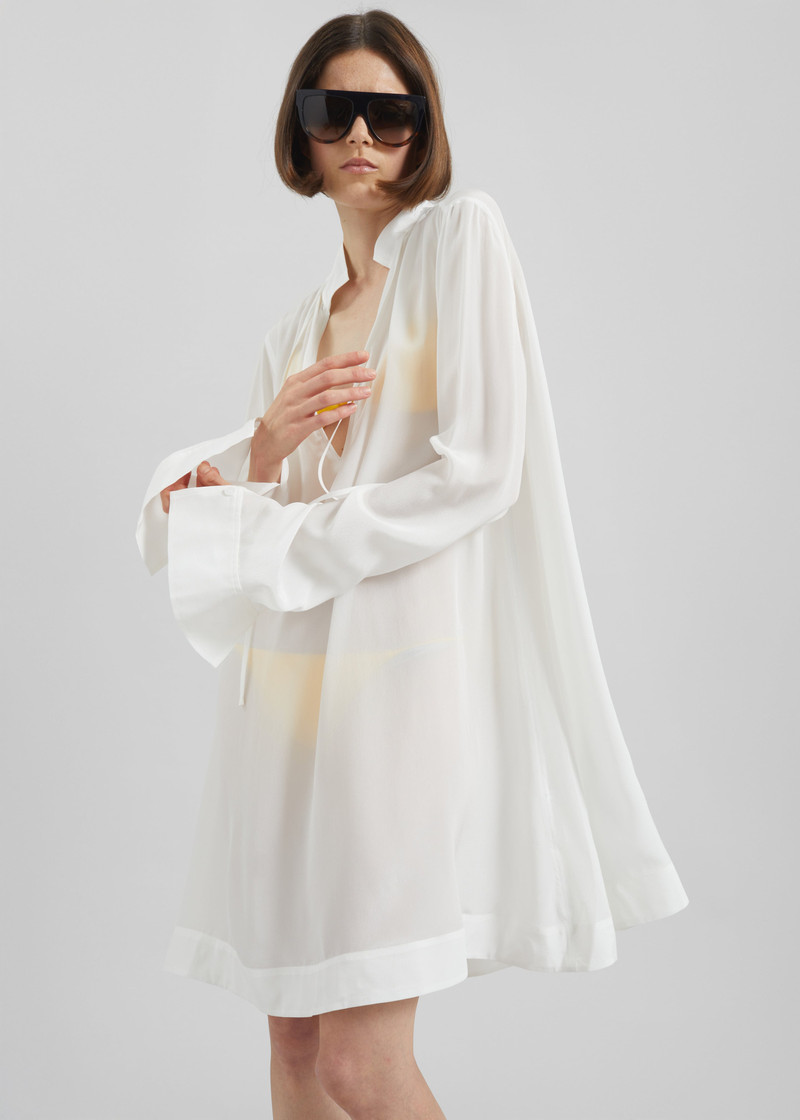 Nazare Fluid Shirt Dress - White 3