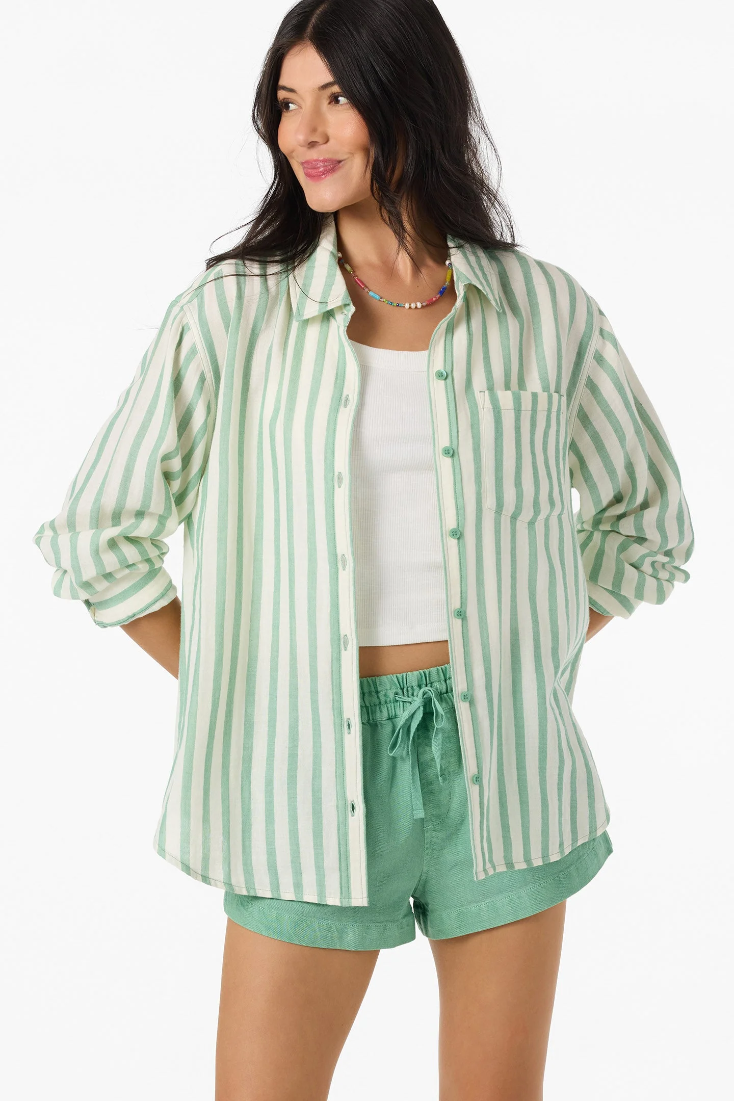 Leni Stripe Relaxed Long Sleeve Top - 1