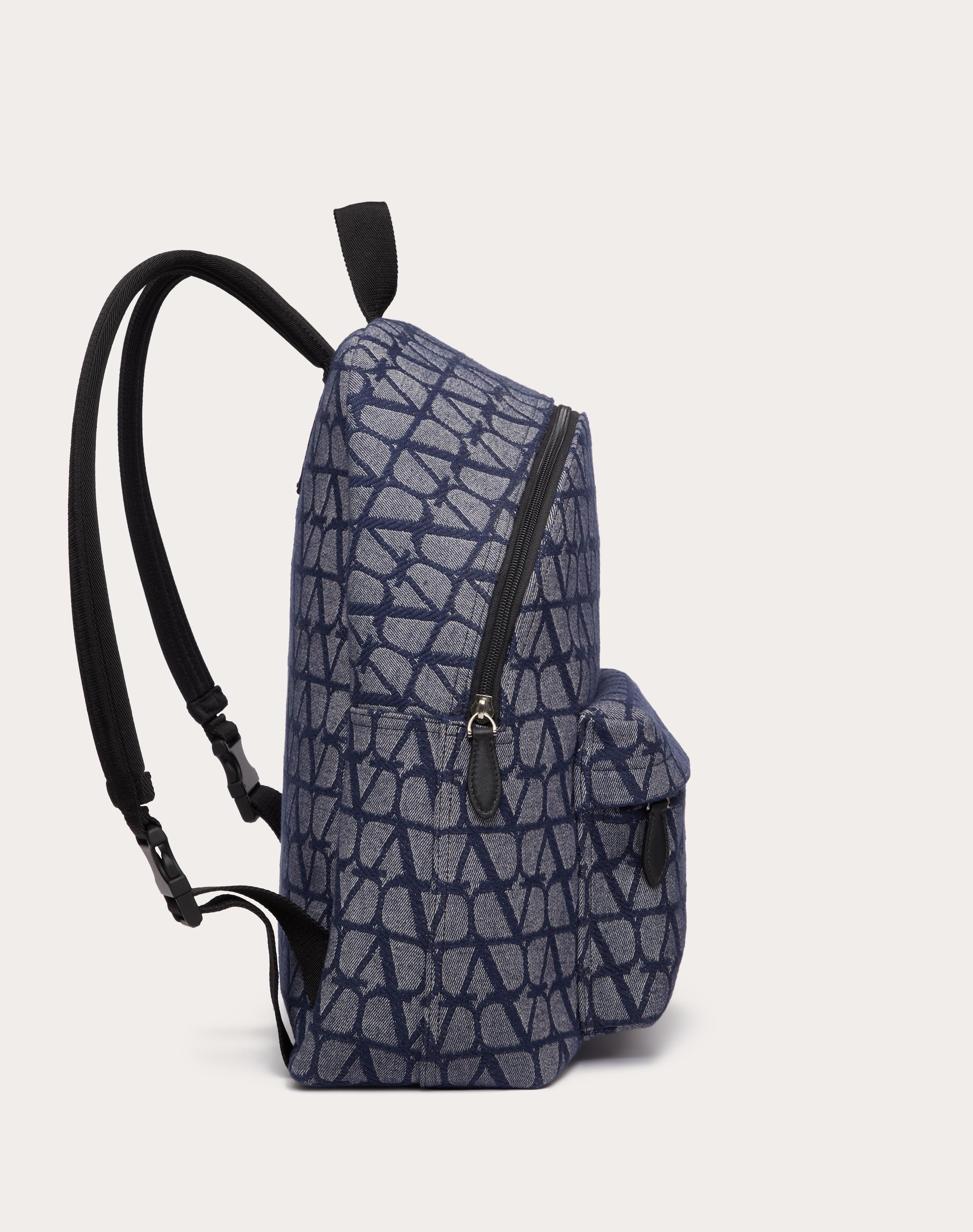 TOILE ICONOGRAPHE BACKPACK IN DENIM-EFFECT JACQUARD FABRIC - 5
