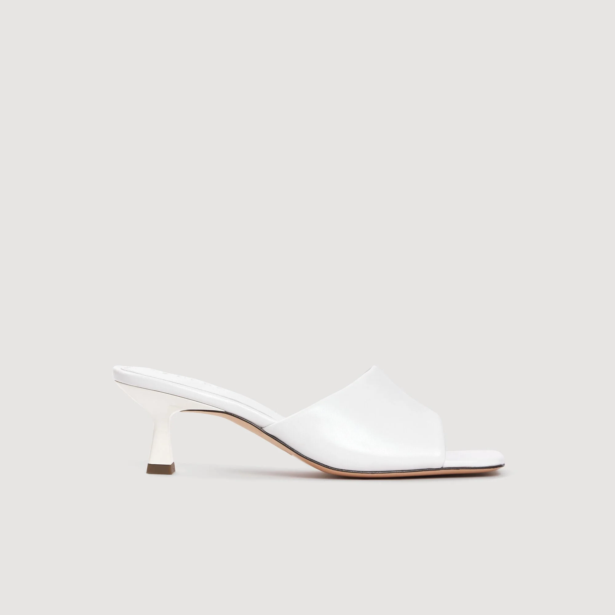 SMOOTH LEATHER HEELED MULES - 1