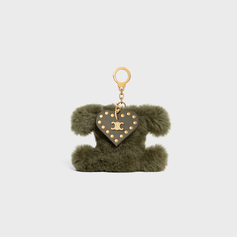 TRIOMPHE pom-pom Charm IN Shearling and Calfskin 1
