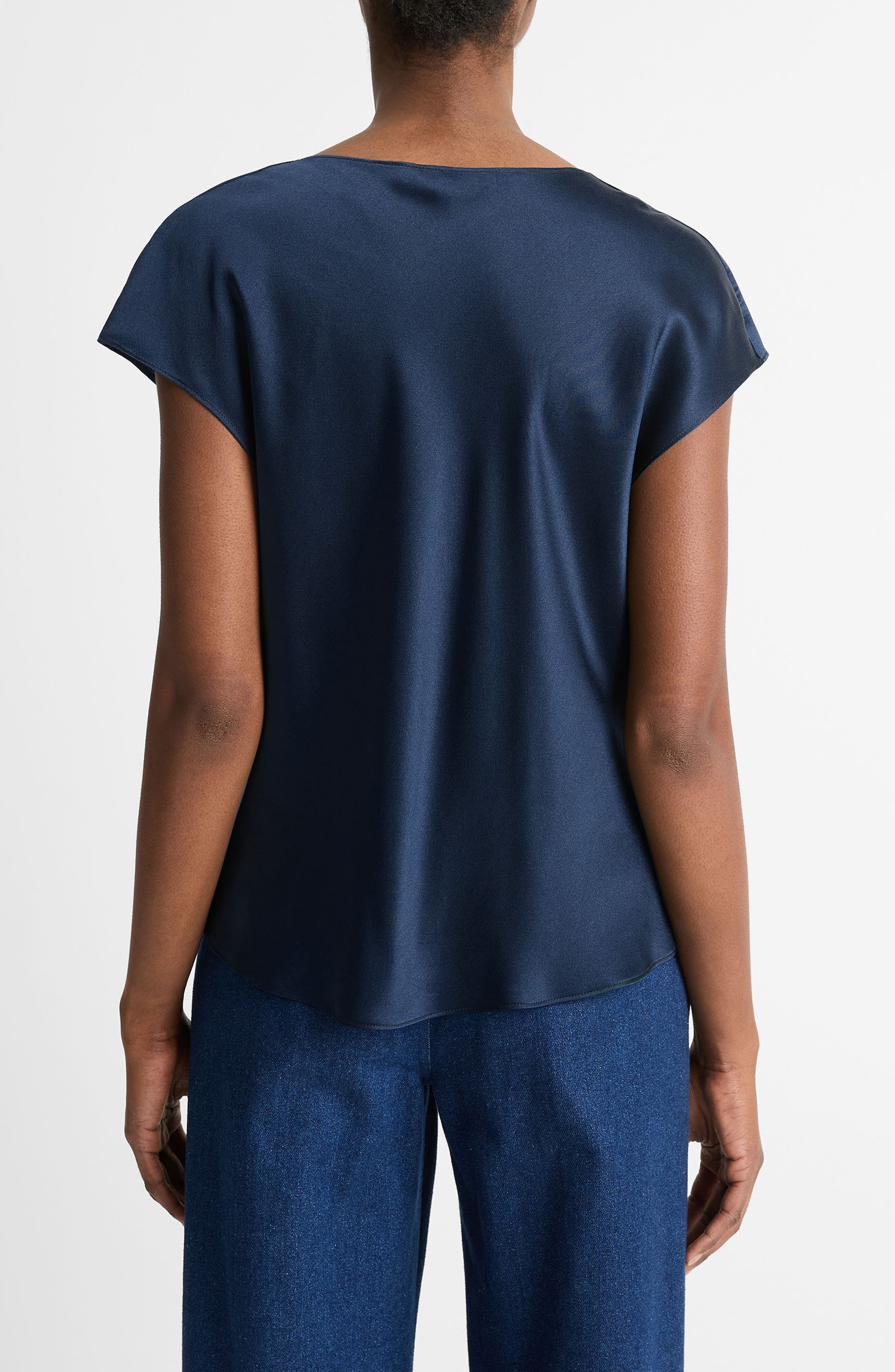 Vince Cowl Neck Silk Blouse in Coastal Blue at Nordstrom - 2