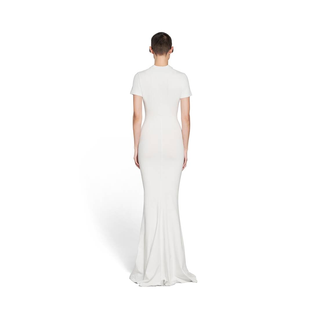 BALENCIAGA Women's T-shirt Maxi Dress in White | REVERSIBLE