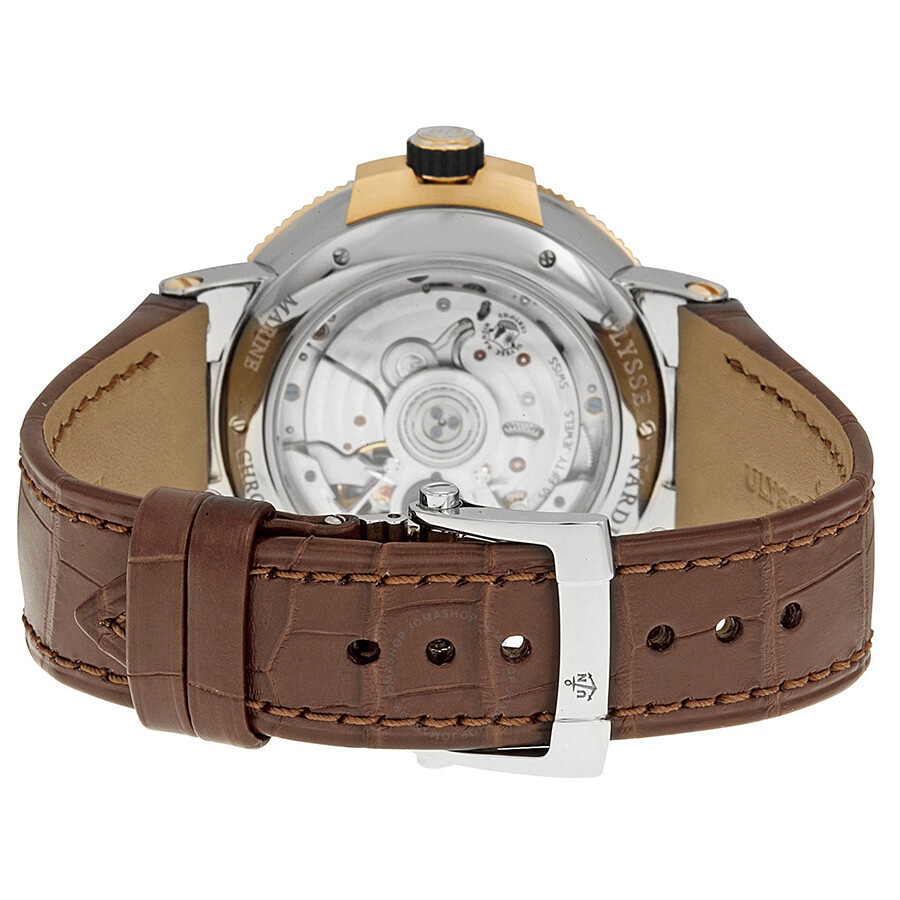 Ulysse Nardin Marine Chronometer Silver Dial Brown Leather Men's Watch 1185-122-41 - 3