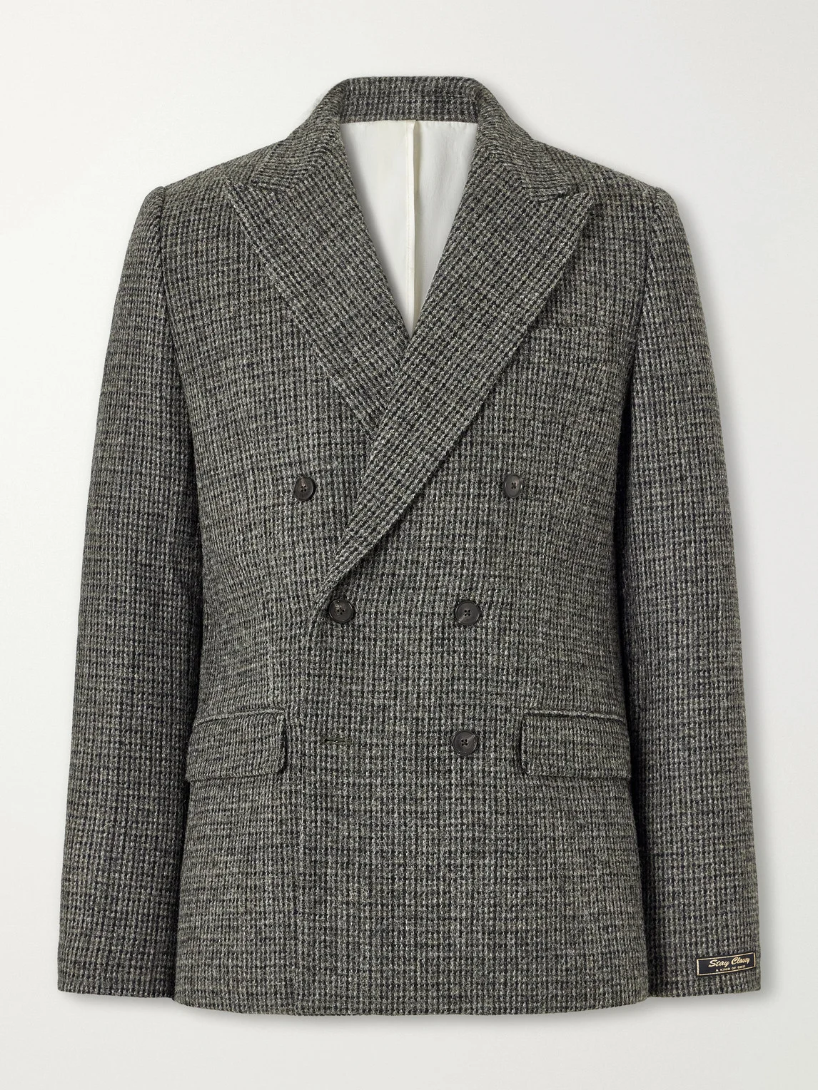 Double-Breasted Virgin Wool-Tweed Blazer - 1