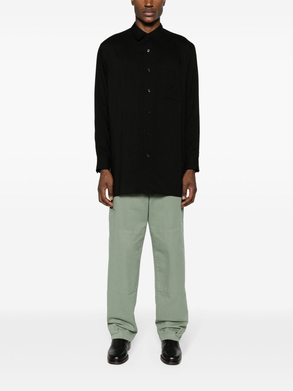 drop-shoulder classic-collar shirt - 2