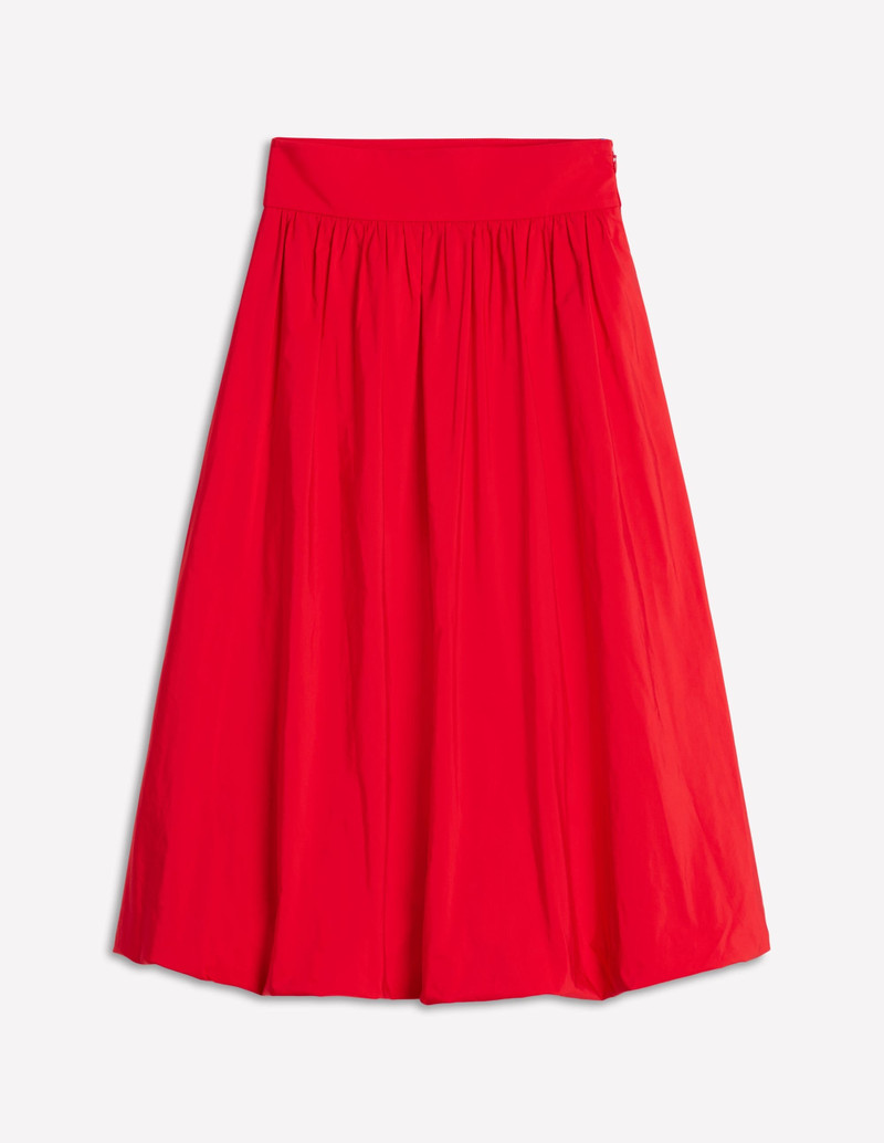 Bubble Hem Midi Skirt-Poppy Red 1