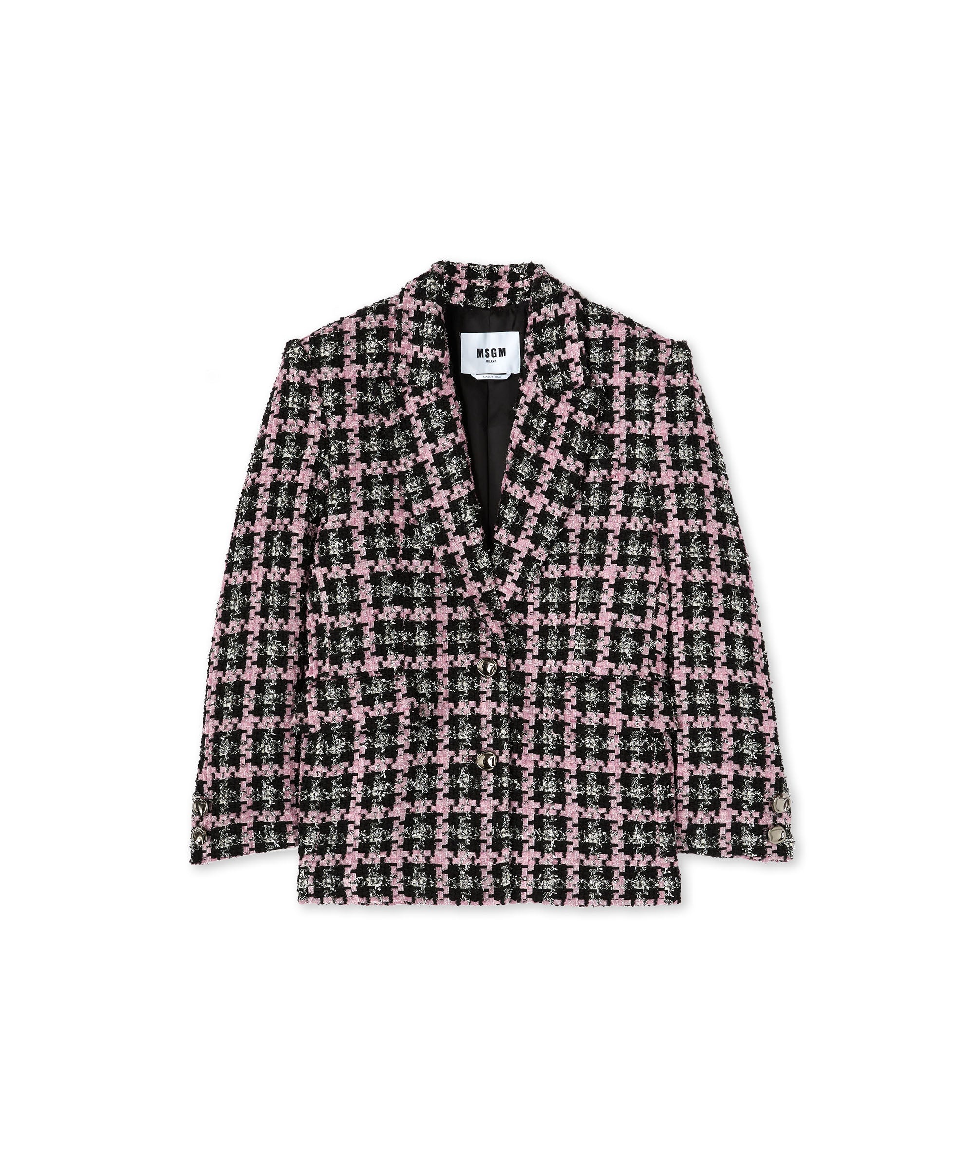 Double-breasted jacket with "Lurex Check Tweed" motif - 1
