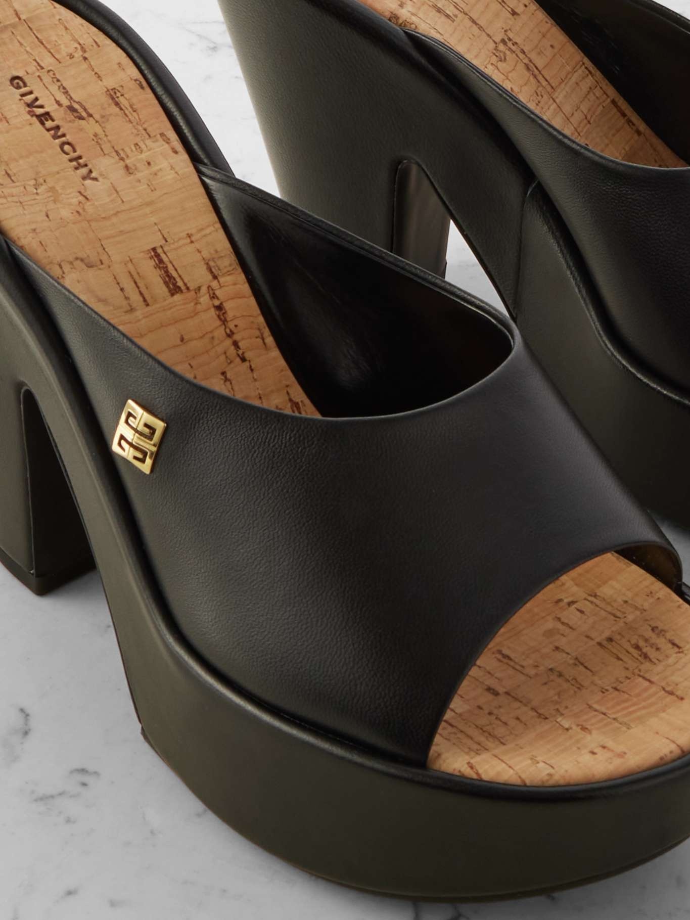 Doll leather platform mules - 4