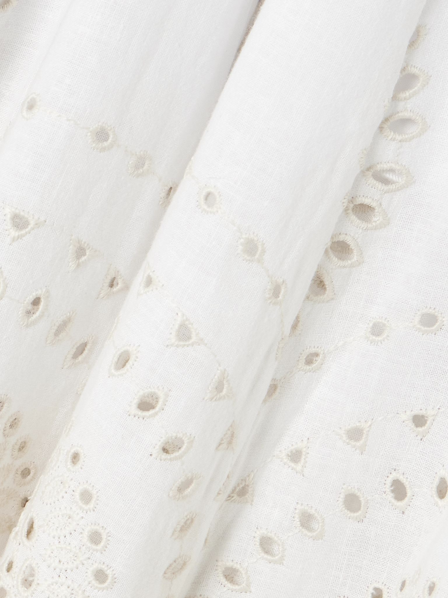 Livvy broderie anglaise cotton-blend midi skirt Ivory - 4
