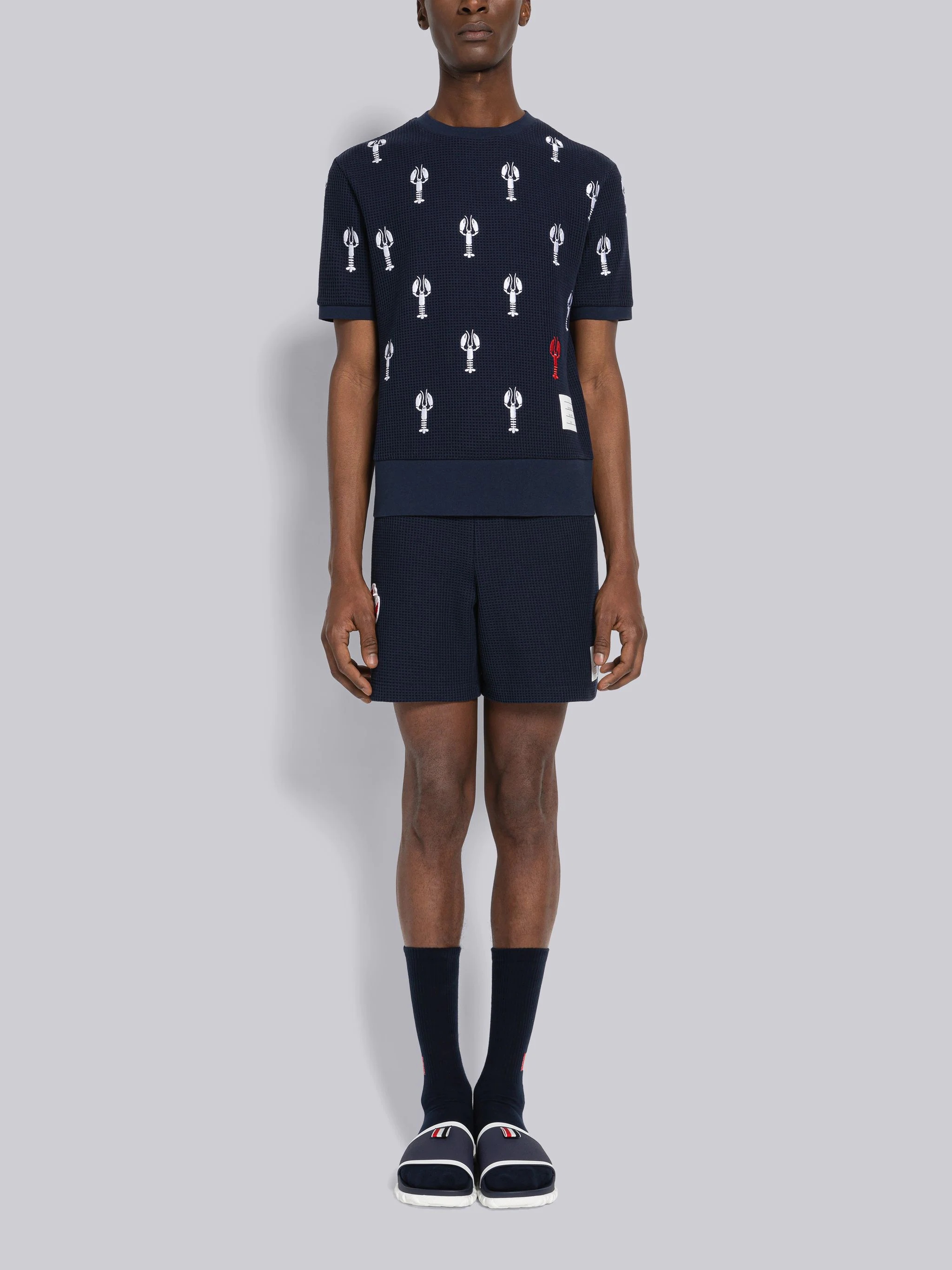 Check Lobster Mid Thigh Summer Shorts - 4