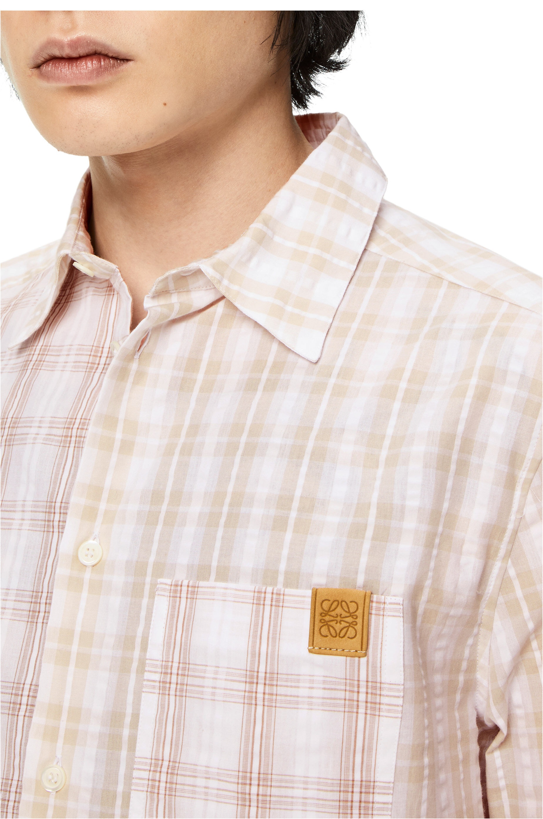 Patchwork check shirt in cotton - 5