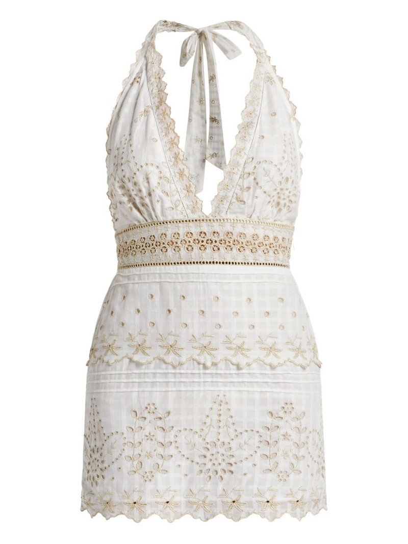 Aventine guipir embroidered mini dress 1