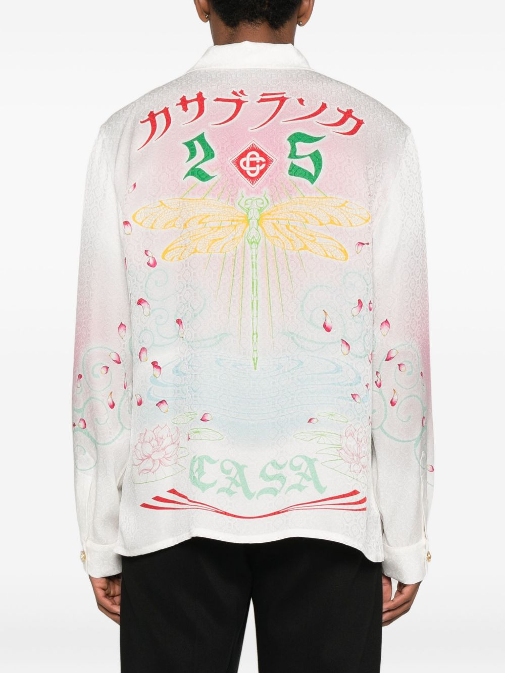 lotus-print shirt - 4
