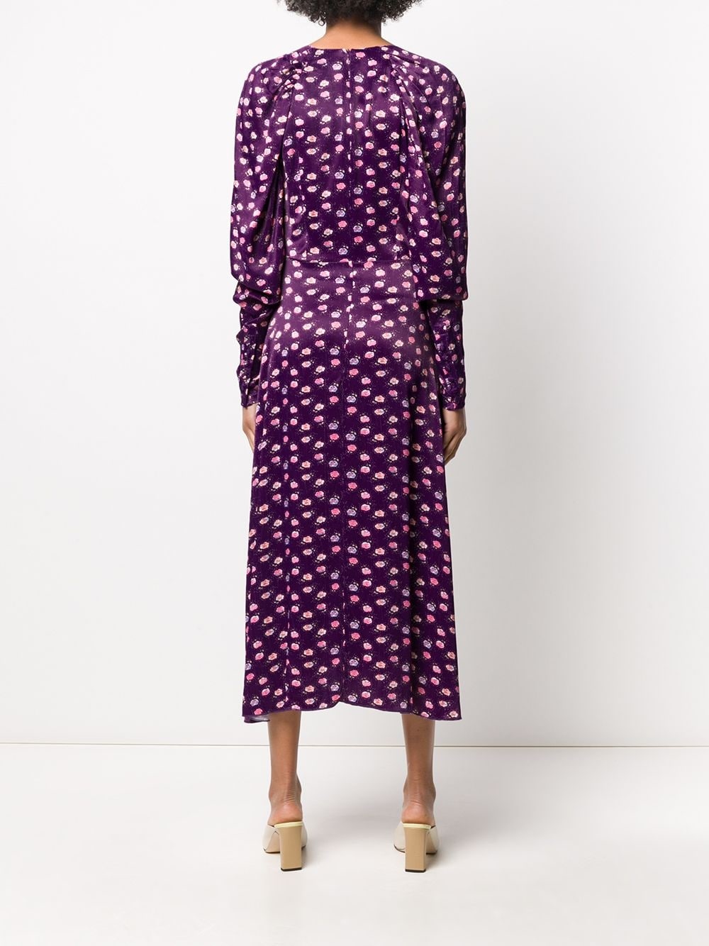 pansy print midi dress - 4