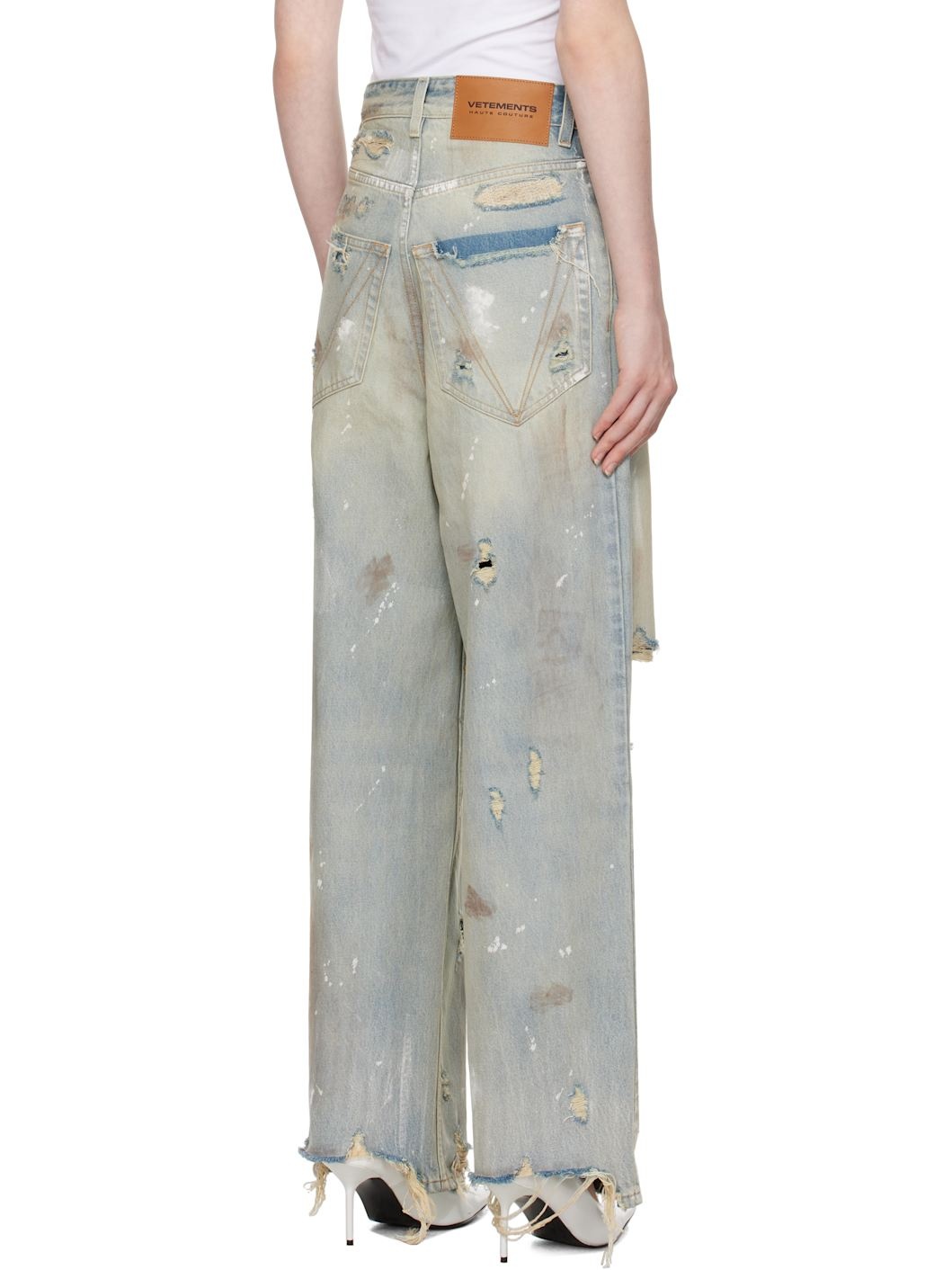 Blue Trashed Baggy Jeans - 3