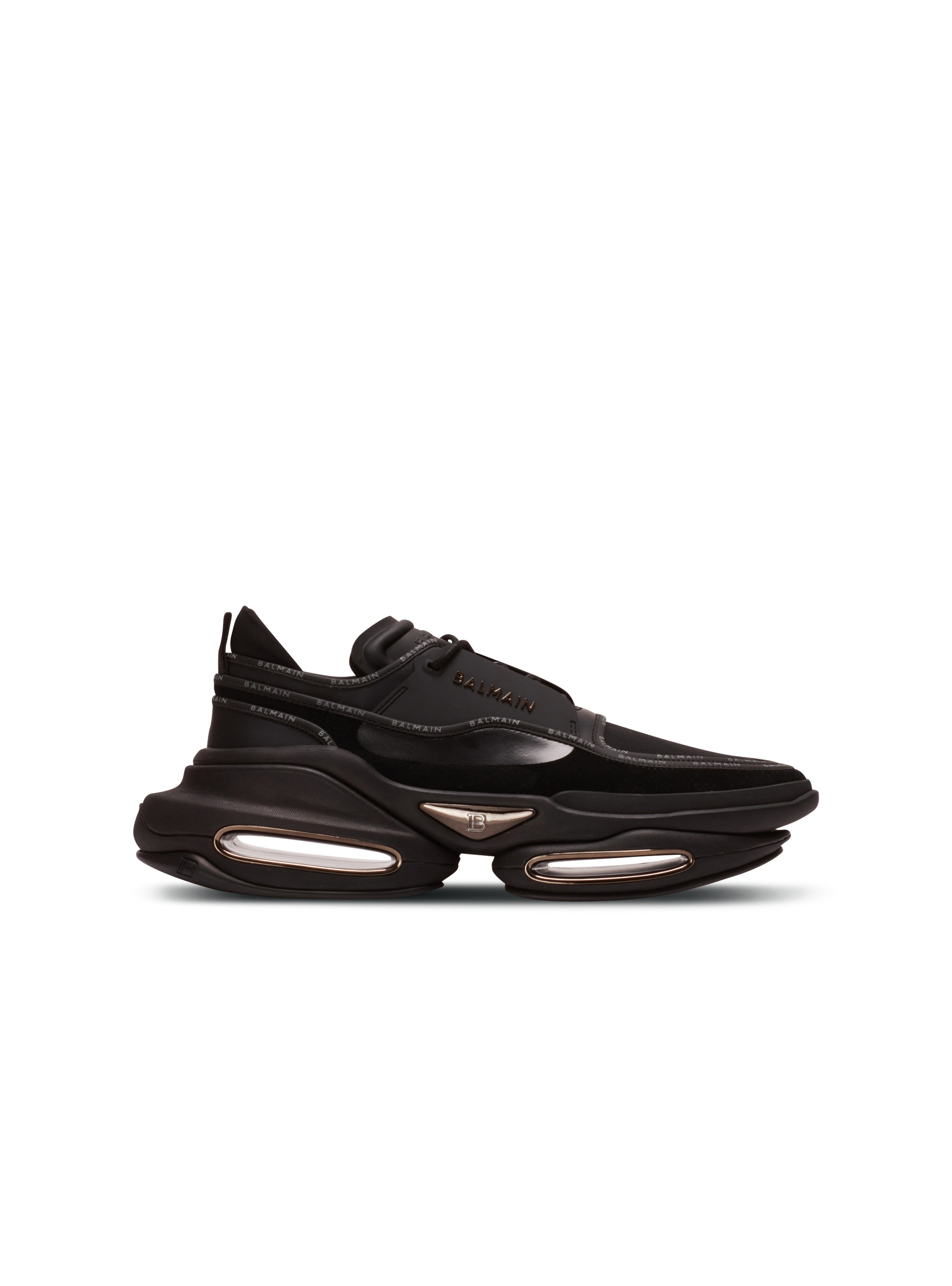B-Bold low-top trainers in leather and suede with Balmain logo - 1