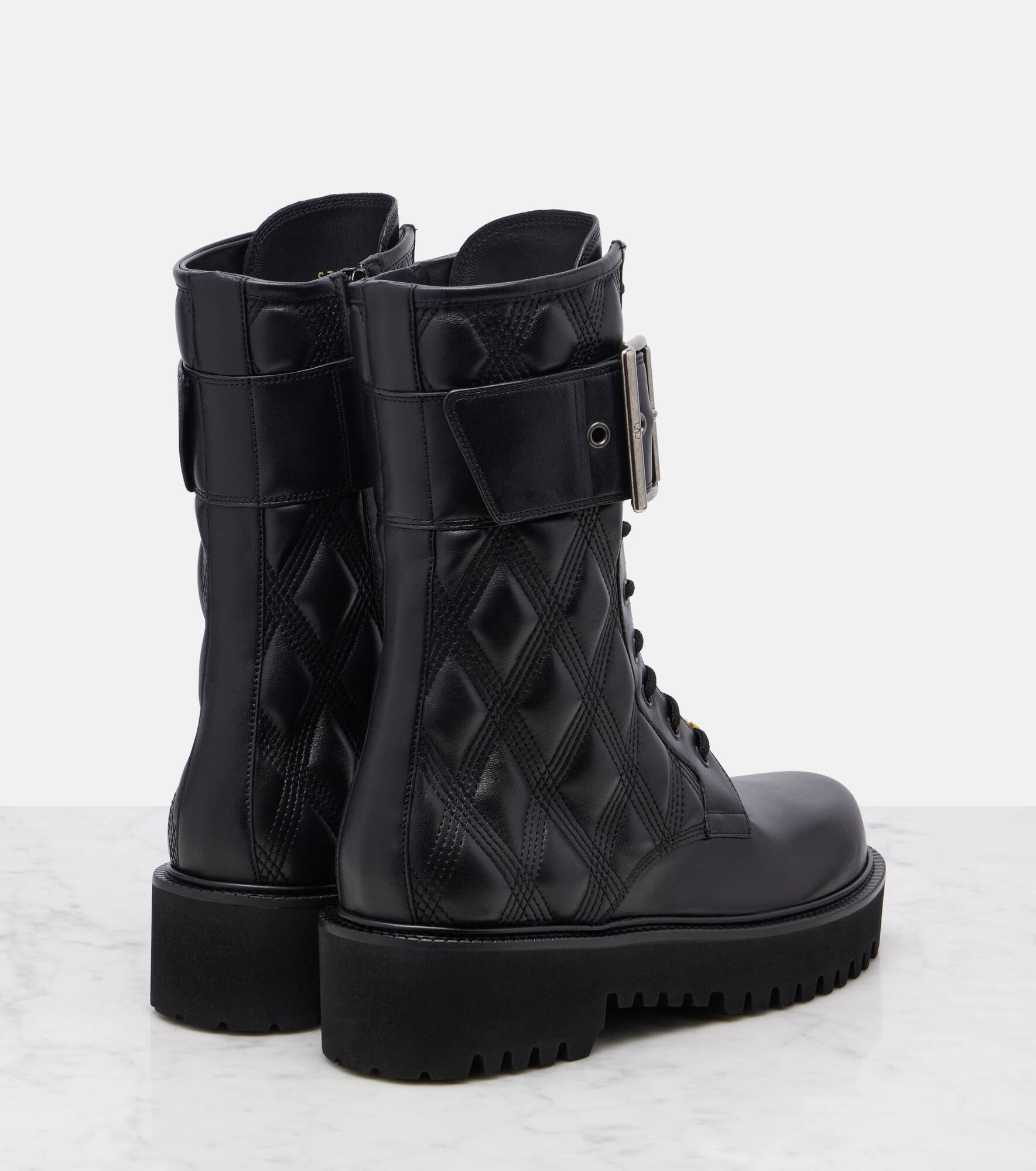 Quiltie 67 leather combat boots - 2