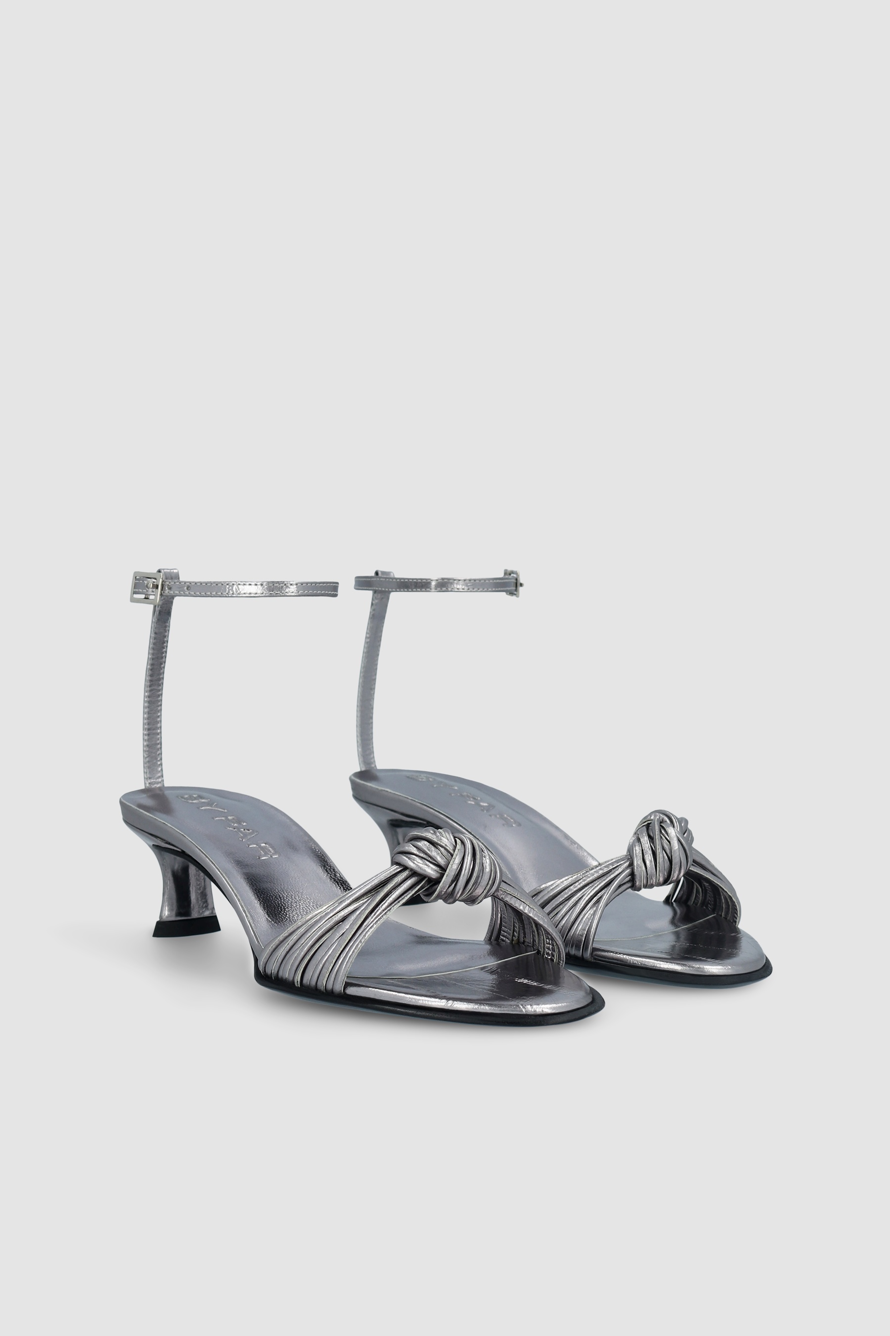 Egon Inox Eel Embossed Metallic Leather Sandal - 2