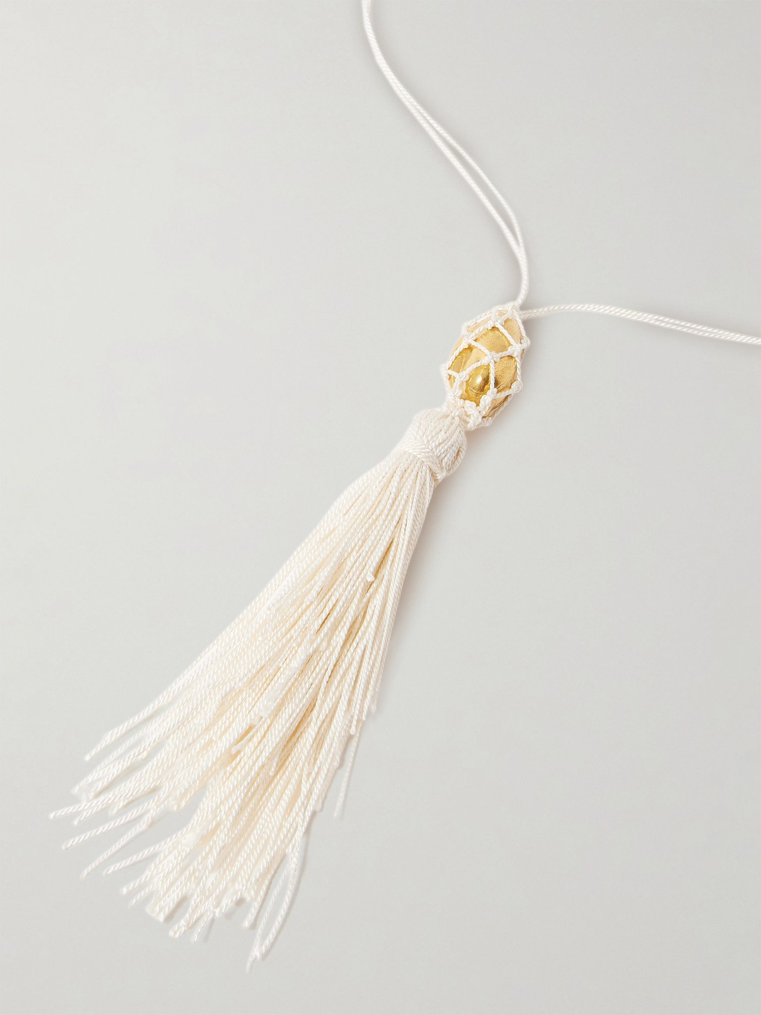 Melody cord and gold-plated necklace Cream - 4