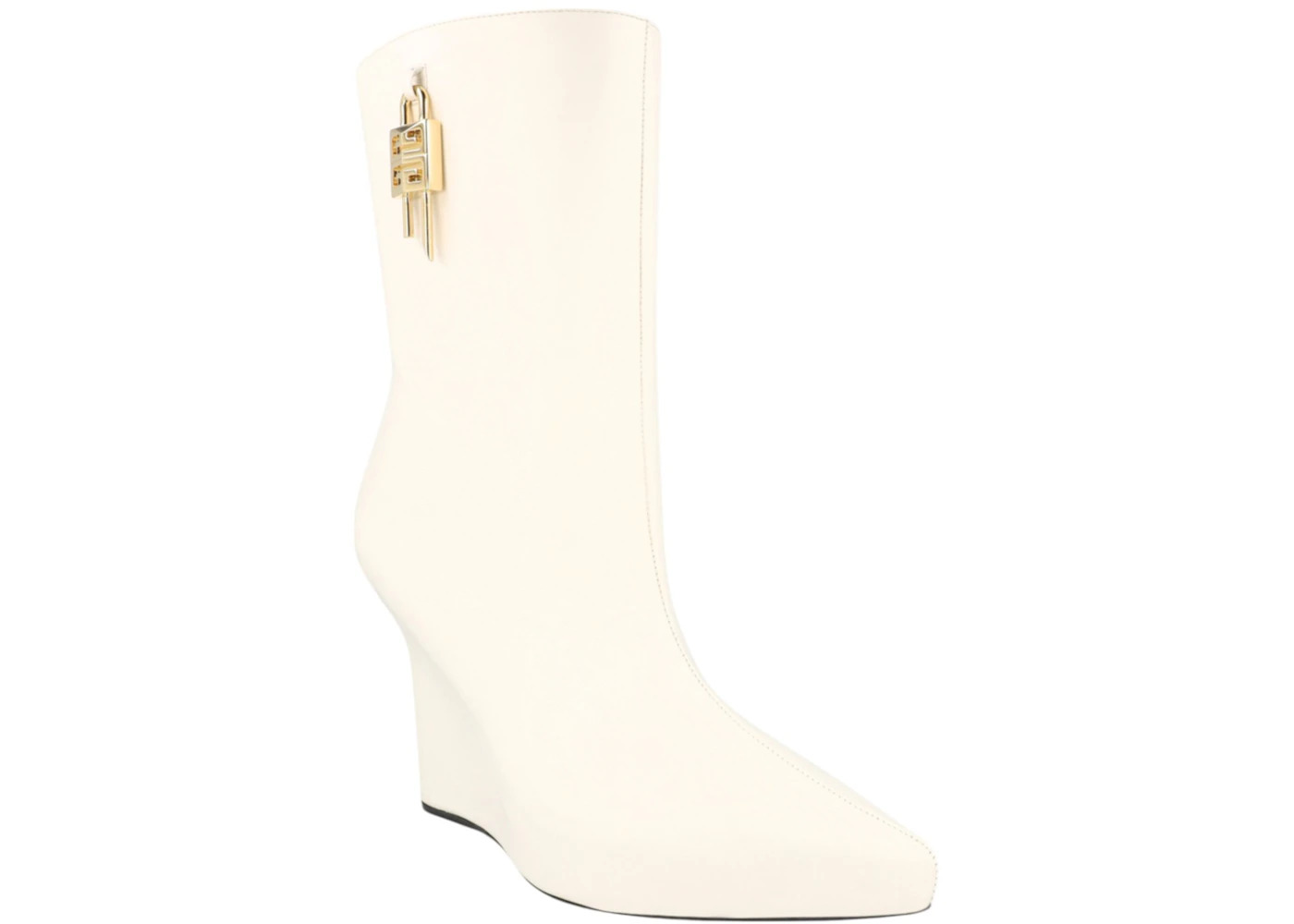 Givenchy G-Lock Leather Wedge Boots Ivory (Women's) - 2