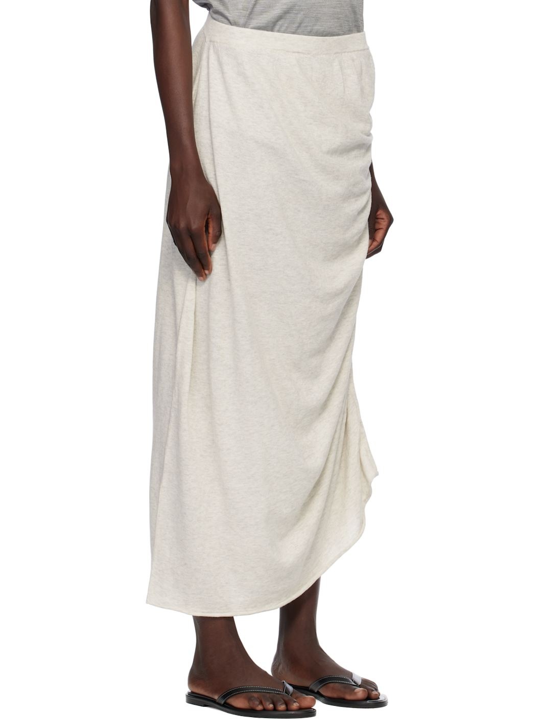 Gray Drape Maxi Skirt - 2