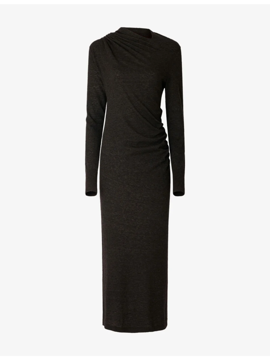 Gisee Draped-Neck Knitted Midi Dress - 1